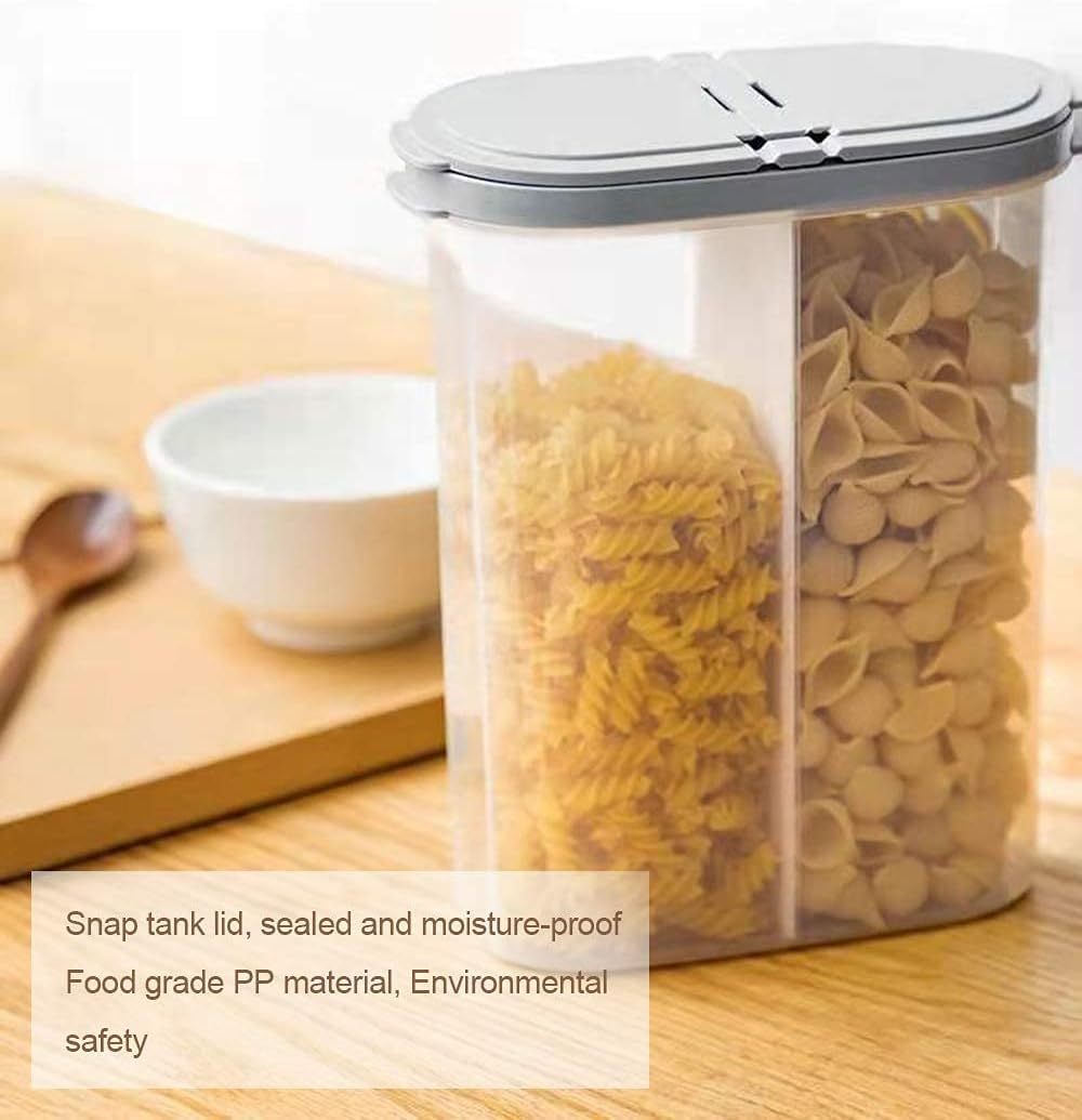 BPA-Free 2.6 Liter Plastic Food Storage Containers with Airtight Lids - 2-in-1 Stackable Cereal Dispenser Box for Kitchen Pantry Organization | Perfect for Cereals, Snacks, Rice, Flour & Dry Food Storage