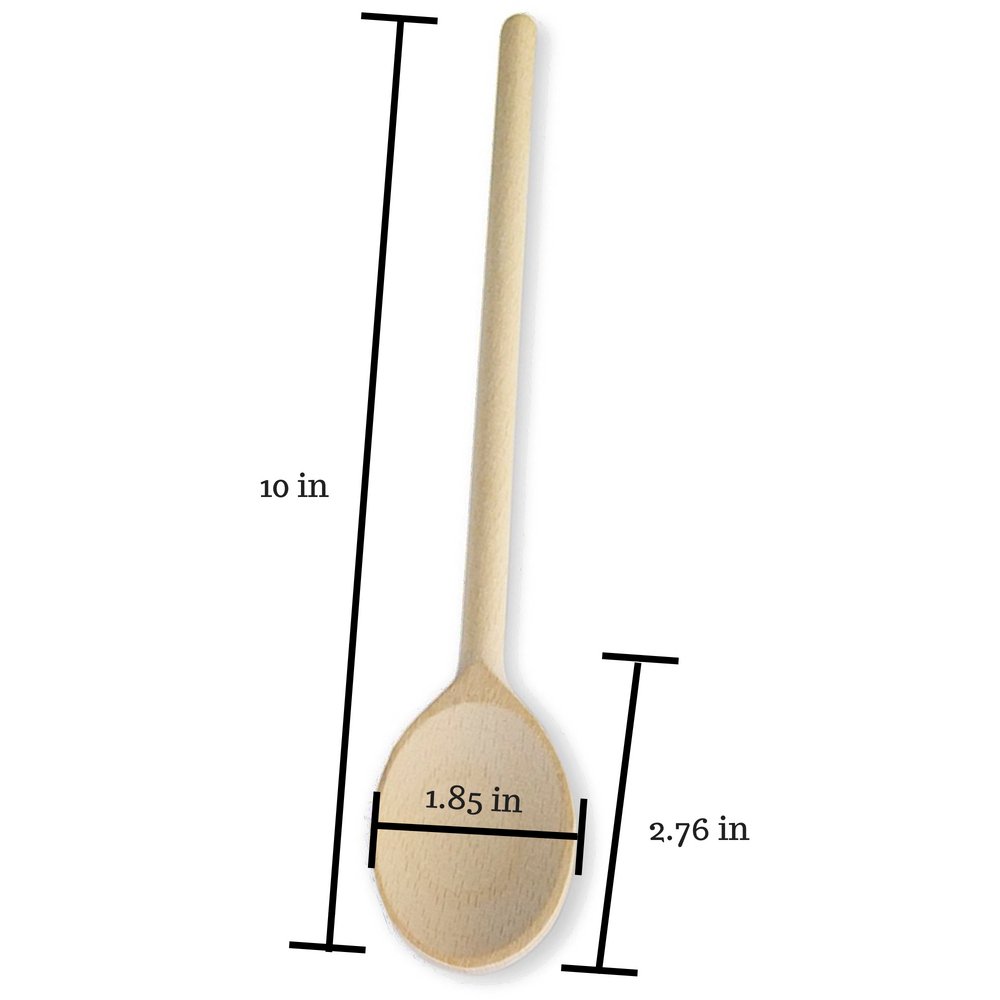 Premium 10 Inch Wooden Spoons for Cooking - Set of 12 Long Handle Wooden Utensils for Mixing, Stirring, Baking & Tasting - Natural Kitchen Tools for Cooking, Crafting & Personalized Engraving - Perfect for Home Chefs, Bakers & DIY Enthusiasts