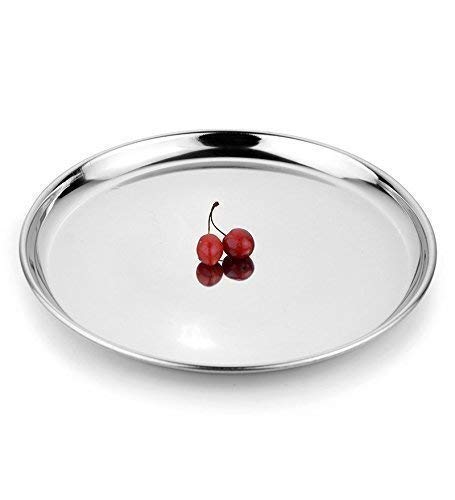 Premium Stainless Steel Dinner Plates Set of 2 - 12 Inch (30.5 cm) Durable Camping Mess Trays - Dishwasher Safe & Rustproof for Outdoor Picnics, RV Trips, and Backpacking Adventures