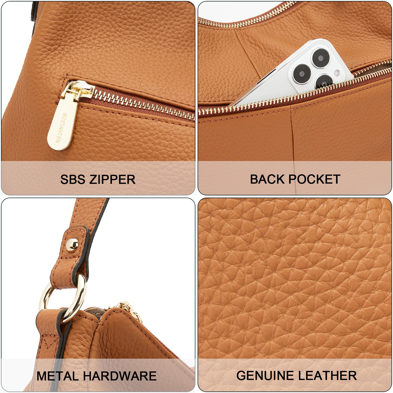 Kweli Hobo Shoulder Handbag - Pebble Leather Crossbody Purse for Women | Stylish & Durable Everyday Bag for Work, Travel & Shopping