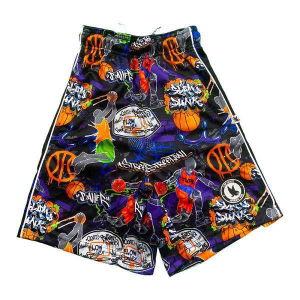 Boys Graffiti Streetball Shorts - Trendy Basketball Shorts for Teens & Kids - Perfect for Streetball, Gym & Casual Wear