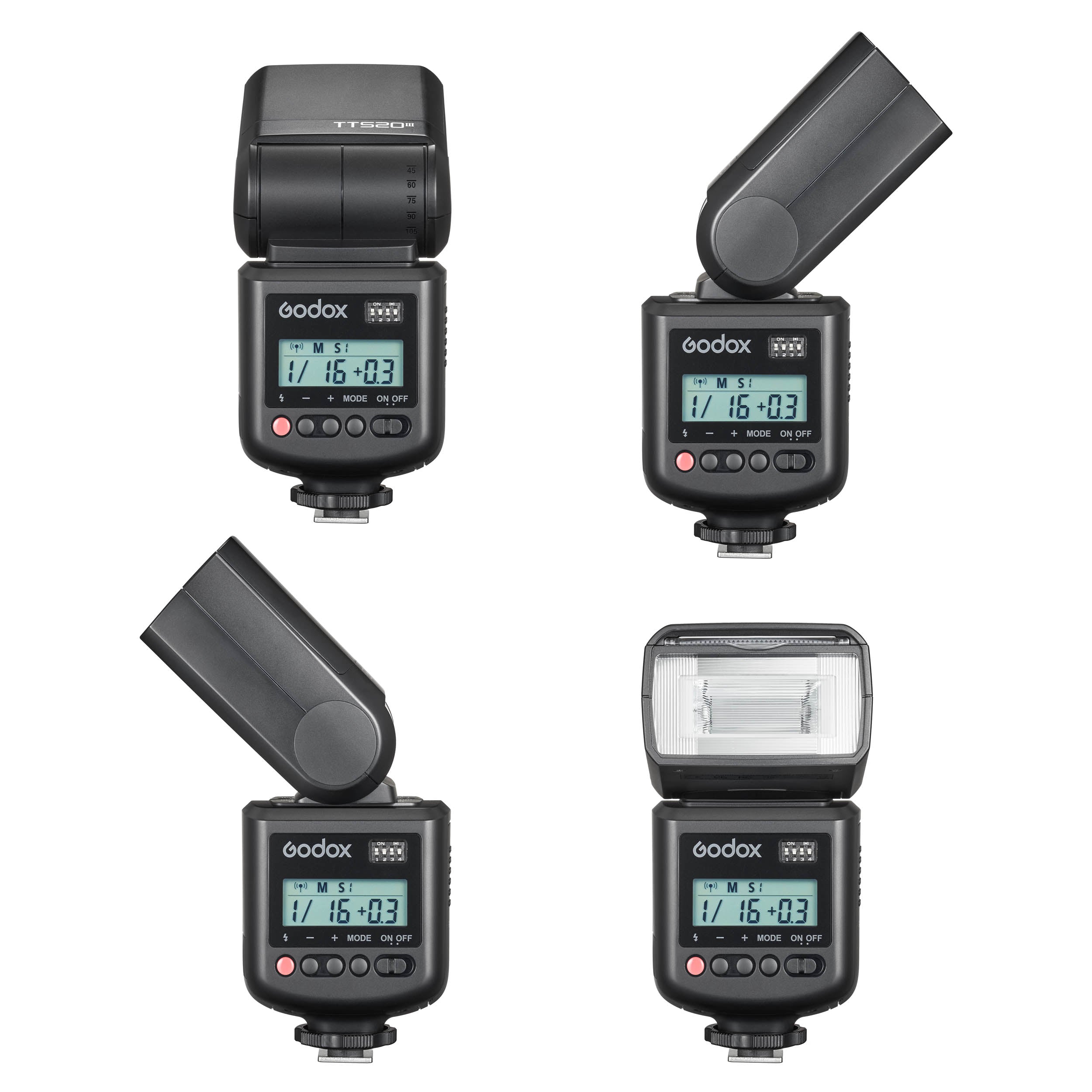 THINKLITE TT520III Professional Camera Flash Speedlite with 433MHz Wireless Trigger - Compatible with Canon Nikon Sony DSLR Cameras - Perfect for Wedding Photography, Portrait & Studio Lighting