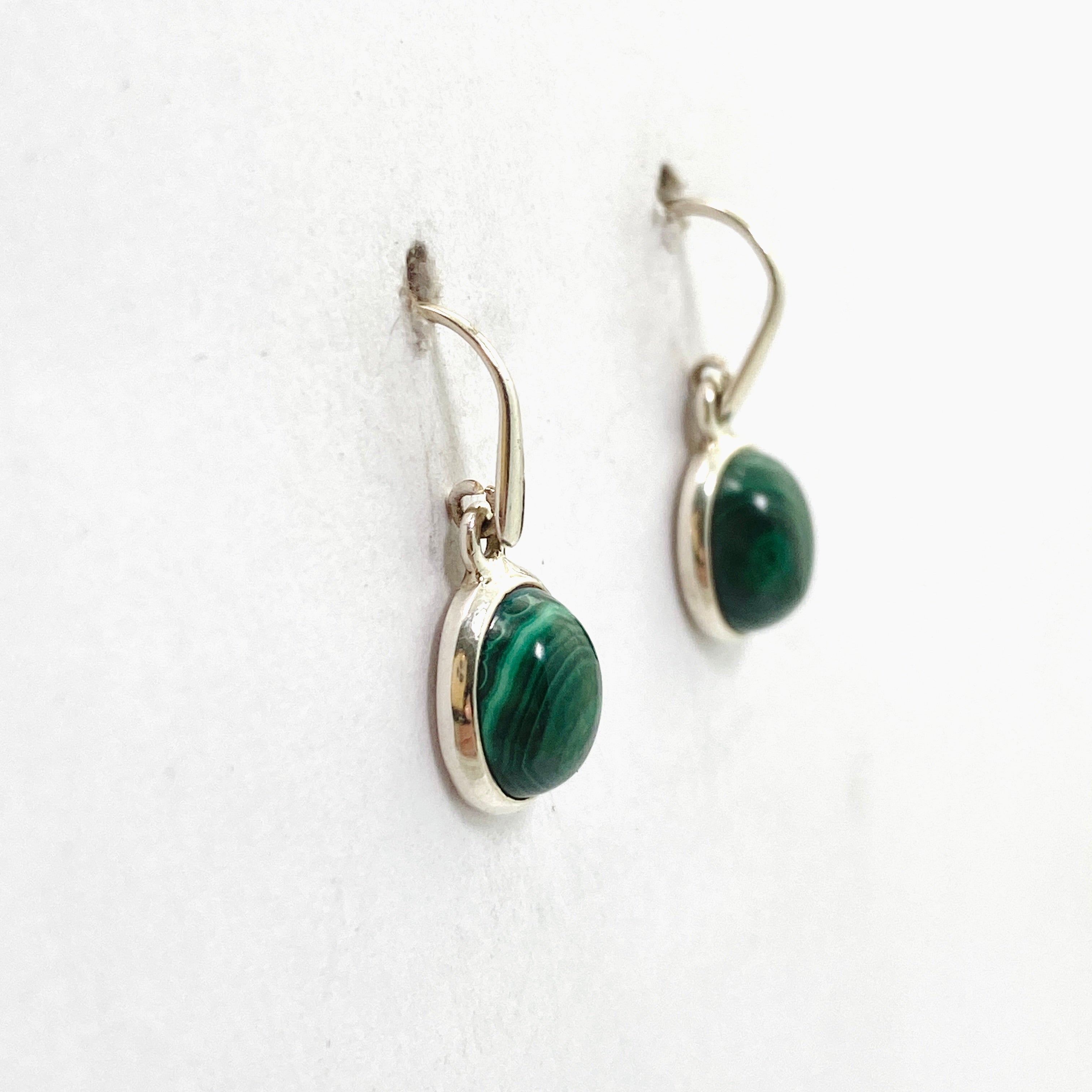 Natural Malachite Oval Cabochon Earrings - Handmade Gemstone Jewelry for Women - Perfect for Parties, Weddings & Everyday Wear