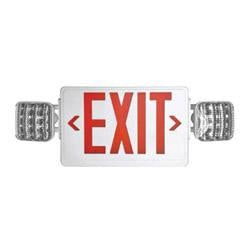 LED Combo Emergency Exit Sign with White Plastic and Red Letters - Ideal for Offices, Warehouses, and Public Buildings