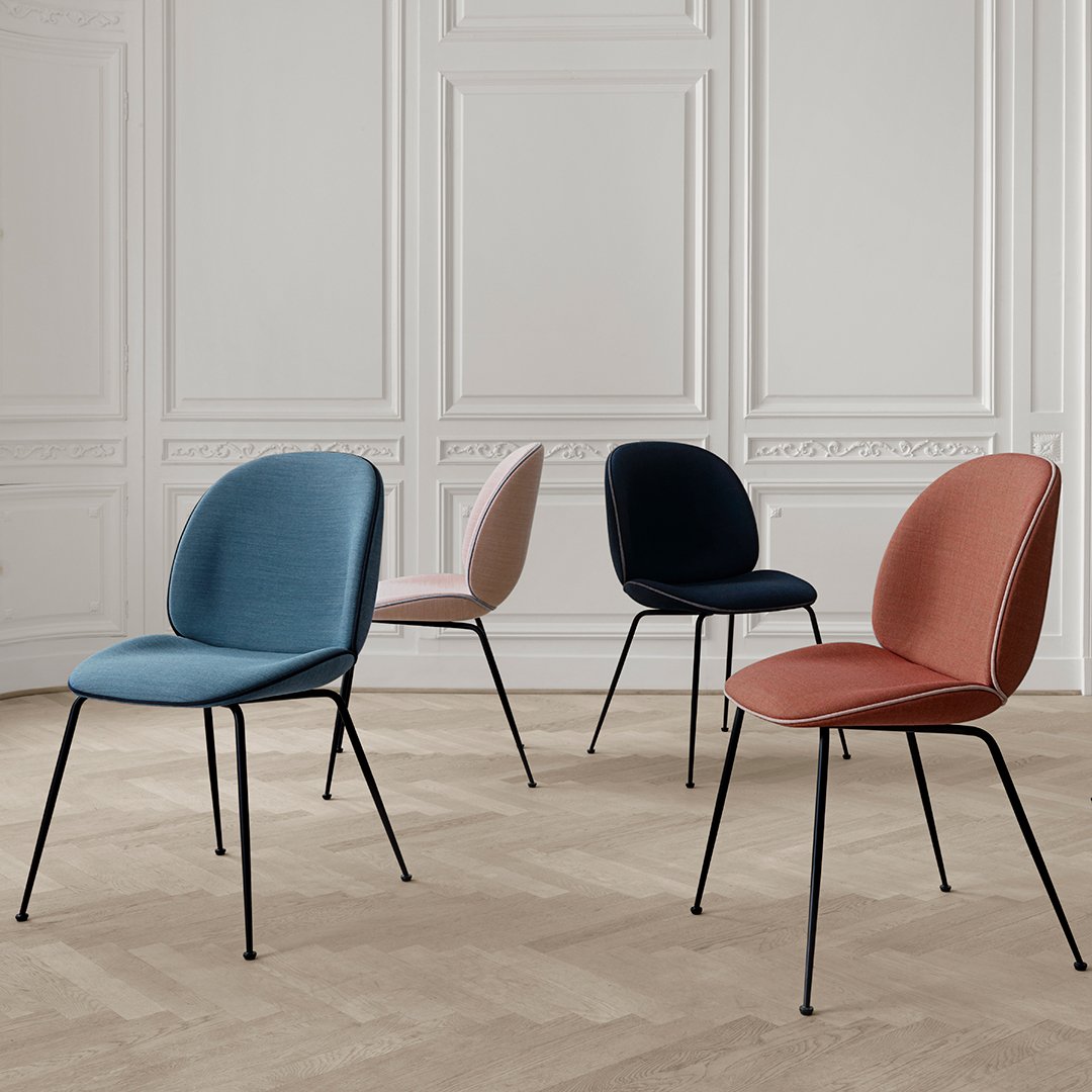 Beetle Dining Chair with Conic Base - Fully Upholstered Modern Seating for Kitchen, Dining Room & Office | Comfortable & Stylish Home Furniture