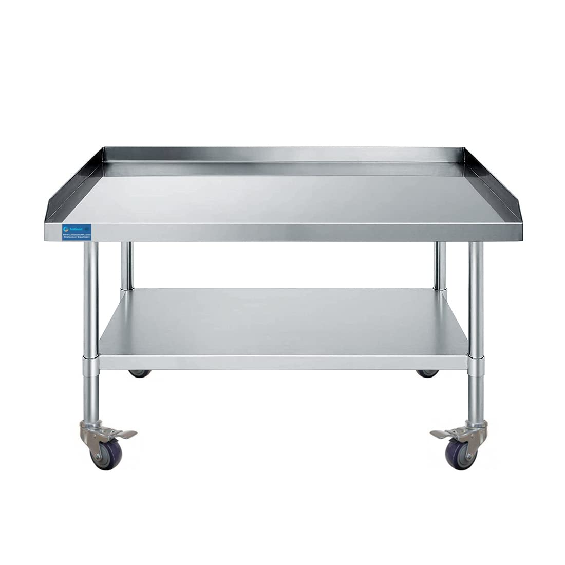 Stainless Steel Commercial Grill Table Stand with Wheels - 30