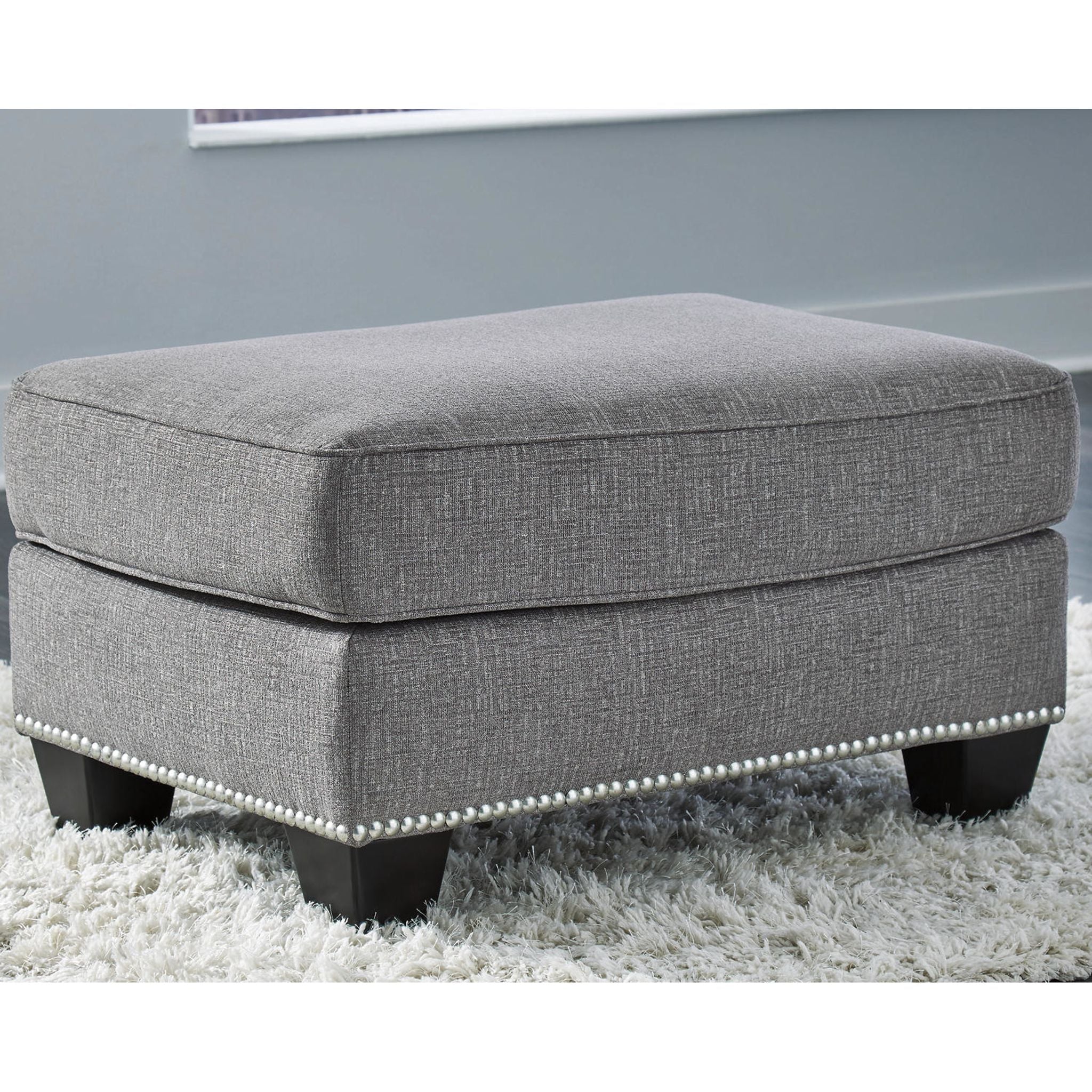 Barrali Ottoman Storage Bench with Tufted Upholstery - Modern Footrest Pouf for Living Room, Bedroom & Entryway - Soft Gray (Fog) - Perfect for Extra Seating & Home Decor