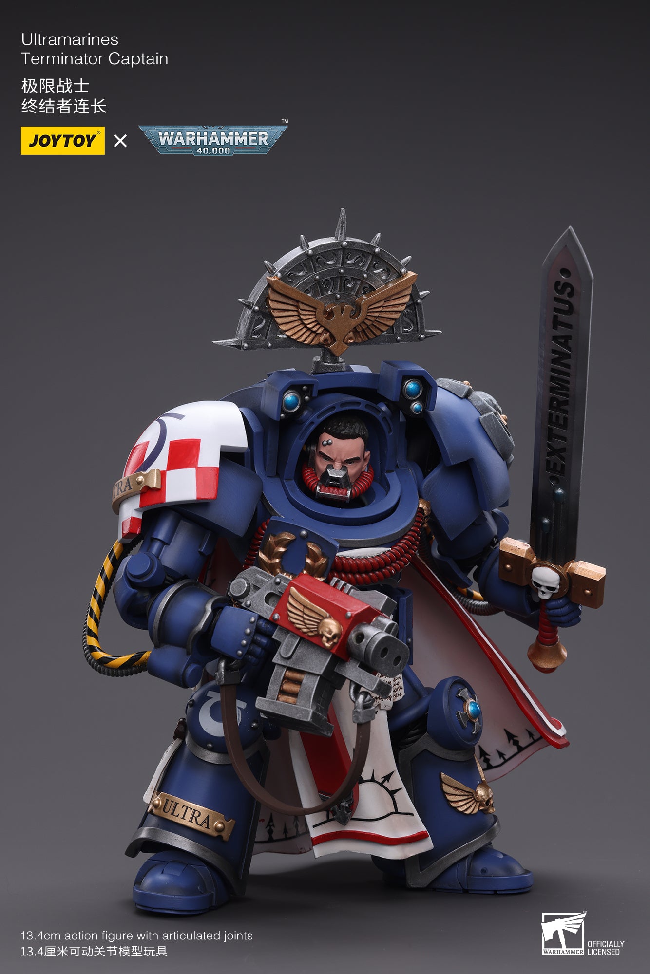 1/18 Scale JOYTOY Warhammer 40K Ultramarines Terminator Captain Action Figure - Collectible Model for Tabletop Gaming & Display