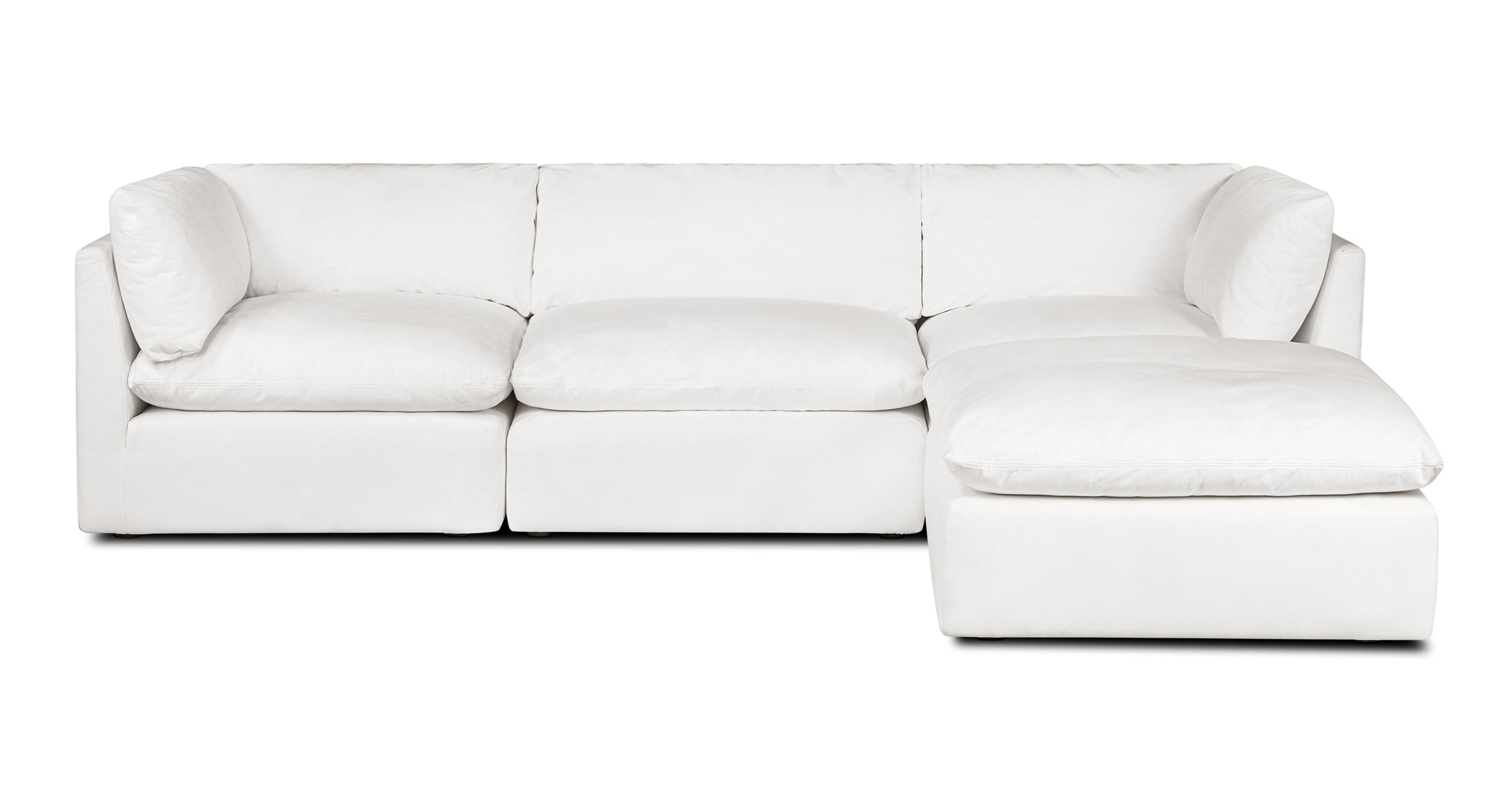 4-Seat Davos Modular Sectional Sofa - Modern L-Shaped Couch for Living Room, Family Room & Lounge - Soft Fabric Upholstery with Reversible Chaise