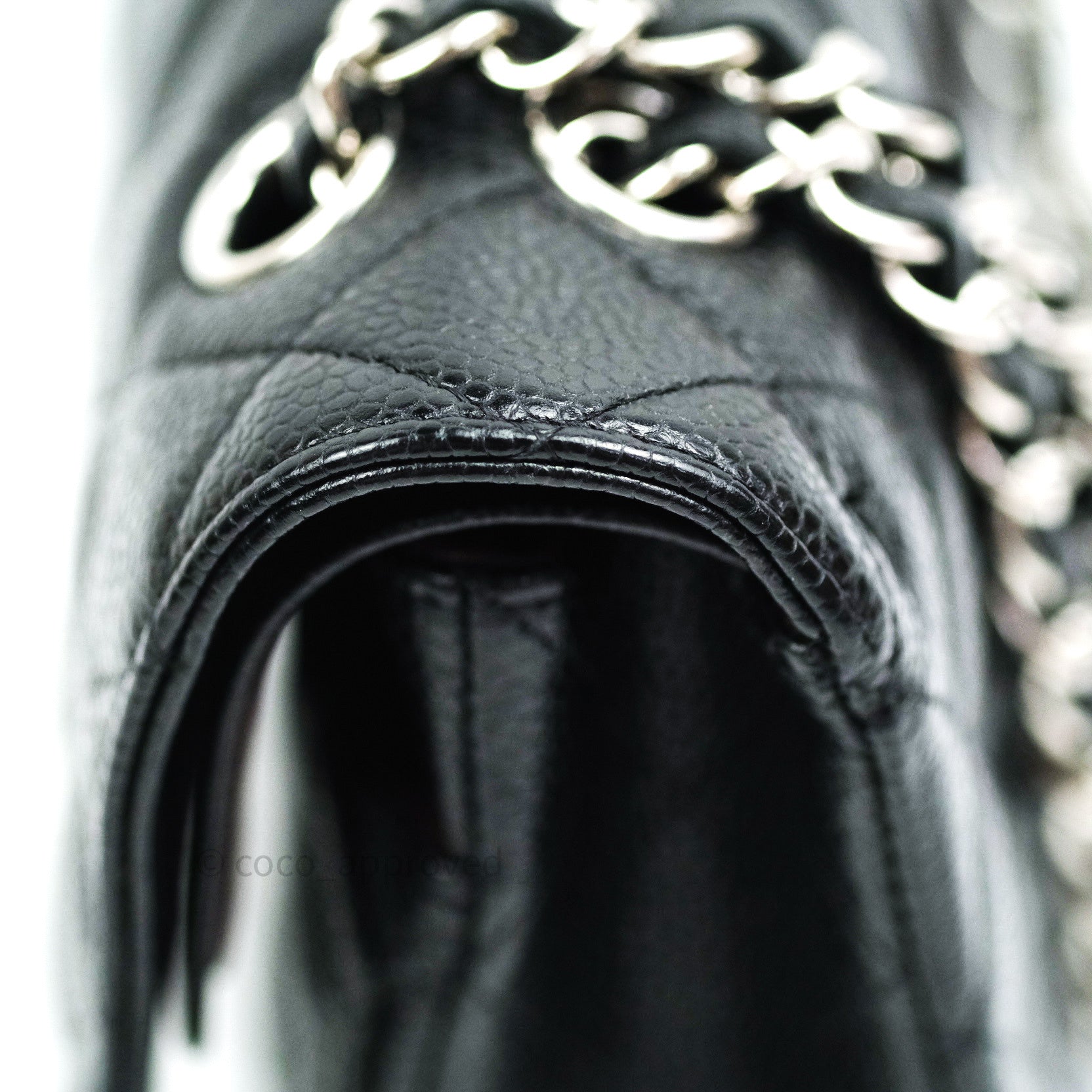 Chanel Classic Double Flap Bag M/L Size in Black Caviar Leather with Silver Hardware - Luxury Handbag for Women, Perfect for Work, Evening Events & Special Occasions