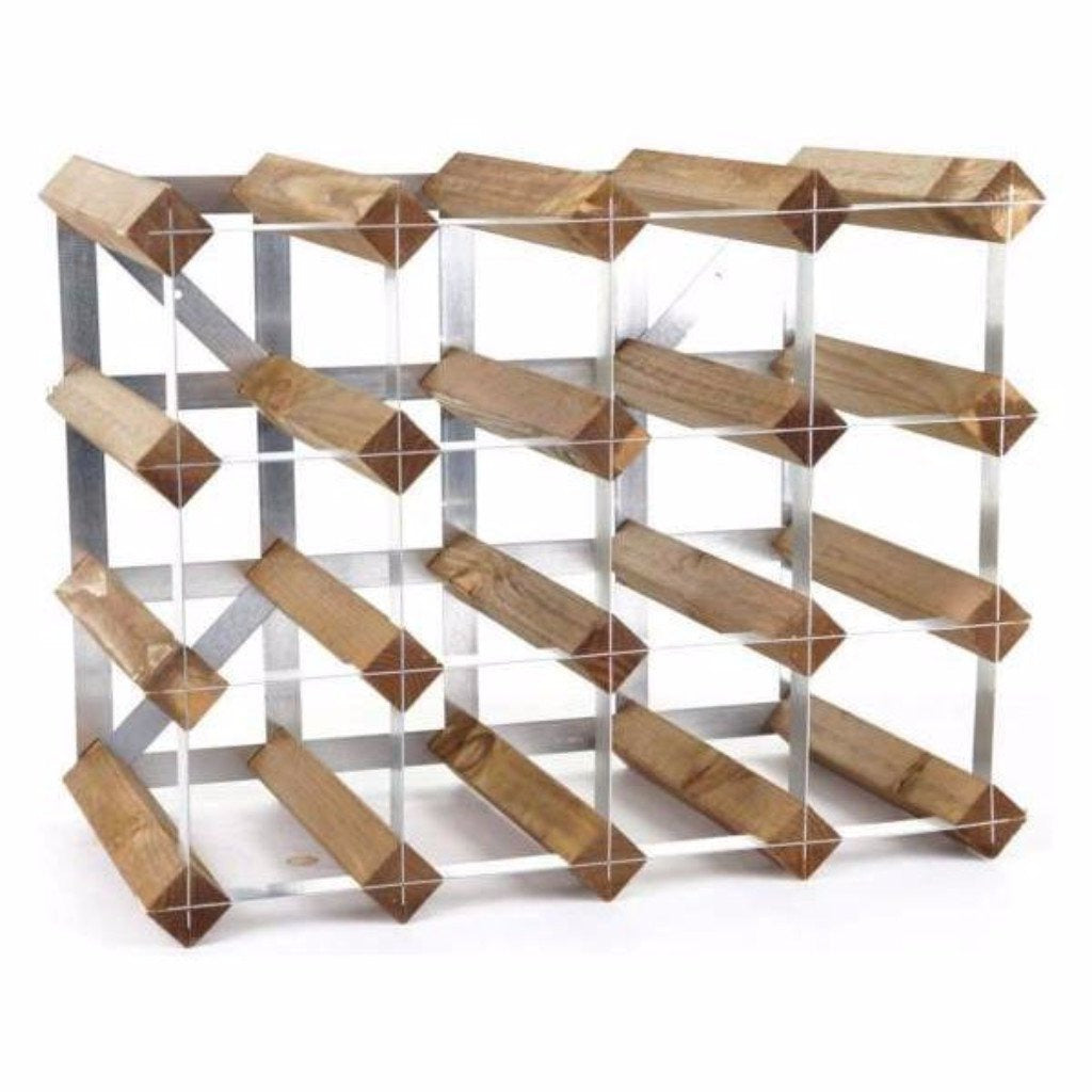 16 Bottle Wooden Wine Rack - Sturdy Countertop Wine Storage Organizer for Kitchen, Dining Room or Bar - Perfect for Home, Restaurant & Wine Cellar Use