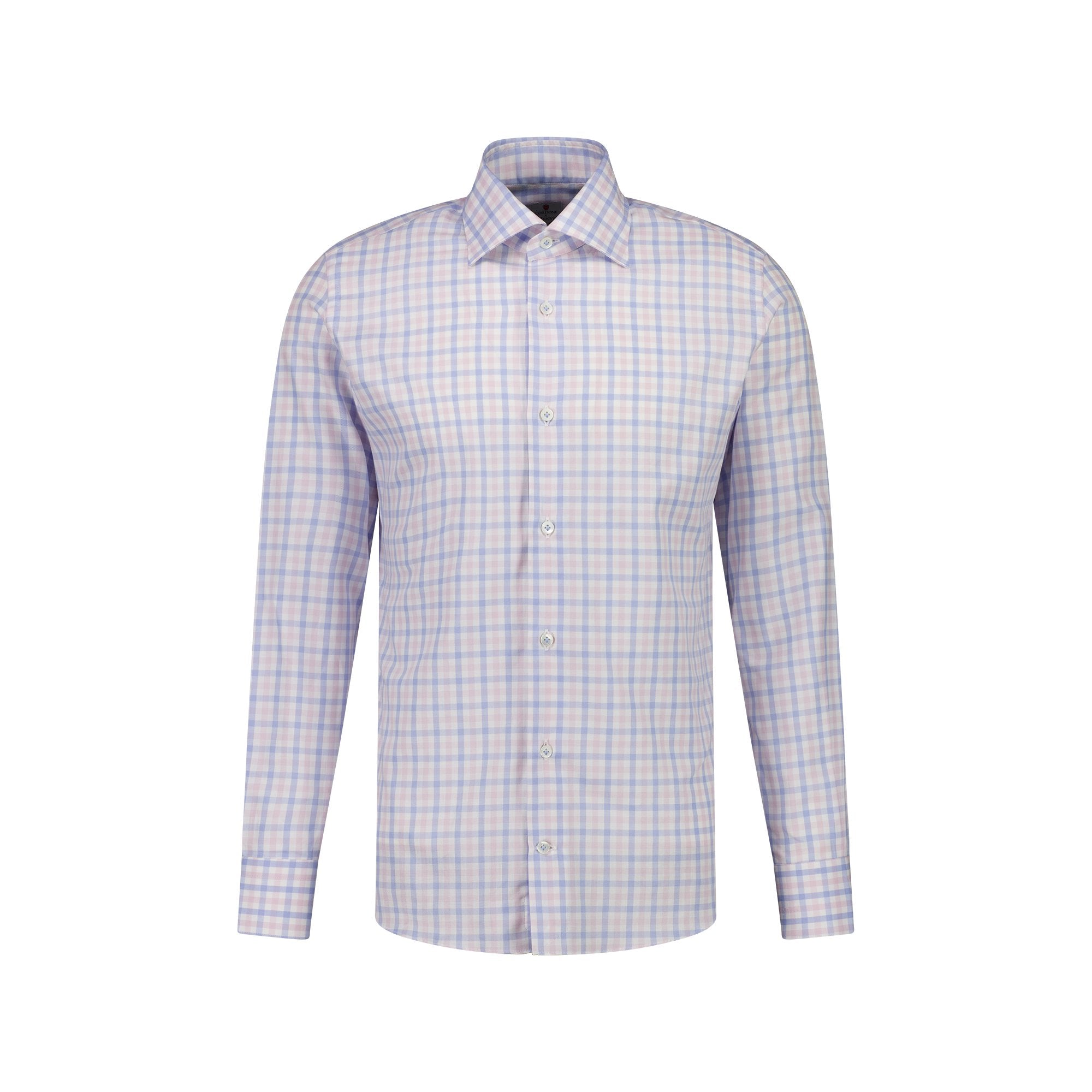 Elegant Checkered Shirt for Men & Women - Light Blue & Pink Plaid Casual Button-Up | Perfect for Office, Date Night & Outdoor Activities