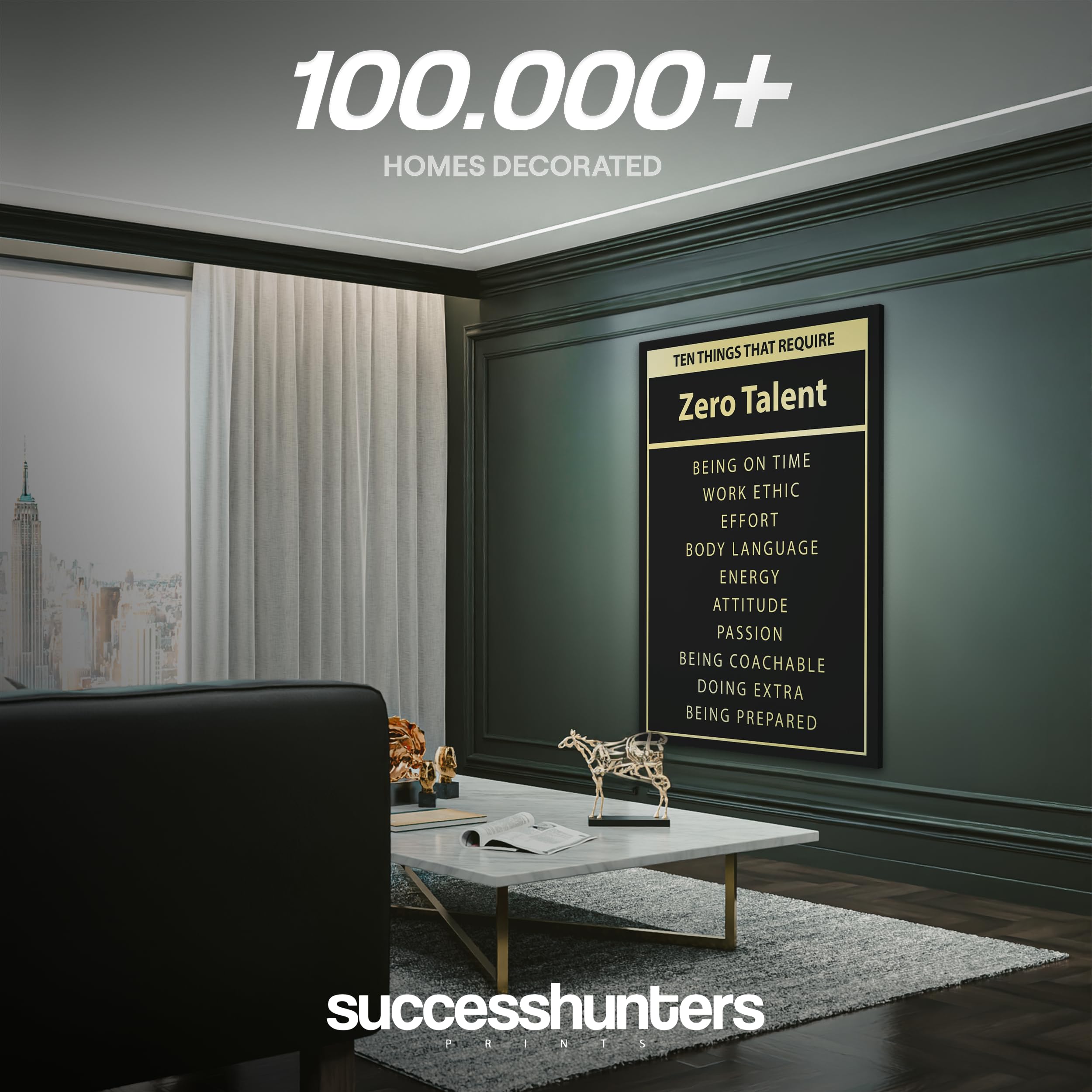 Zero Talent Inspirational Wall Art Decor – Handcrafted Motivational Canvas Print (36