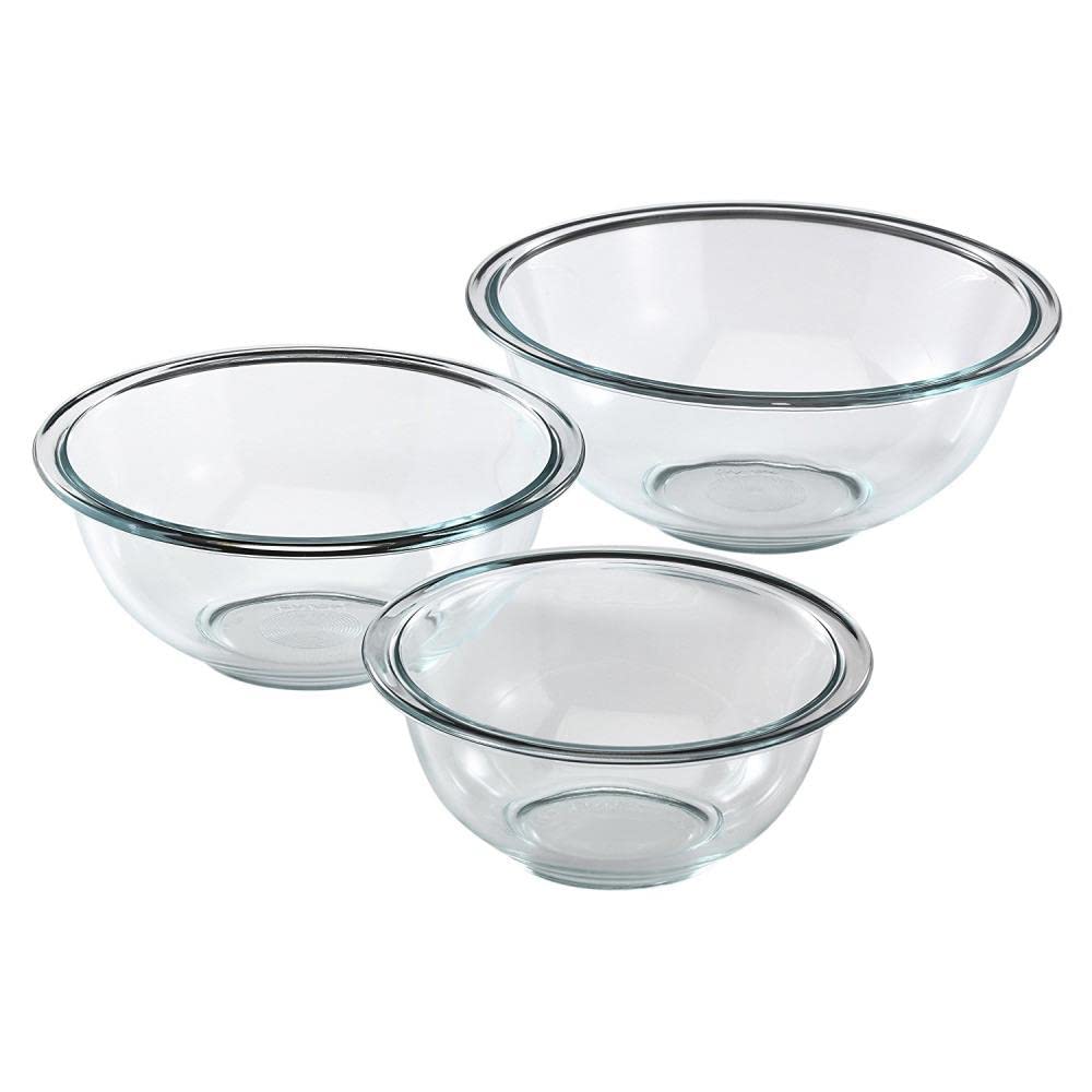 Premium Glass Mixing Bowl Set - 3-Piece Microwave & Oven Safe Baking Bowls - Ideal Gift for Men, Women, Dad - Perfect for Christmas, Baking & Cooking - Great for Mixing, Marinating & Food Prep