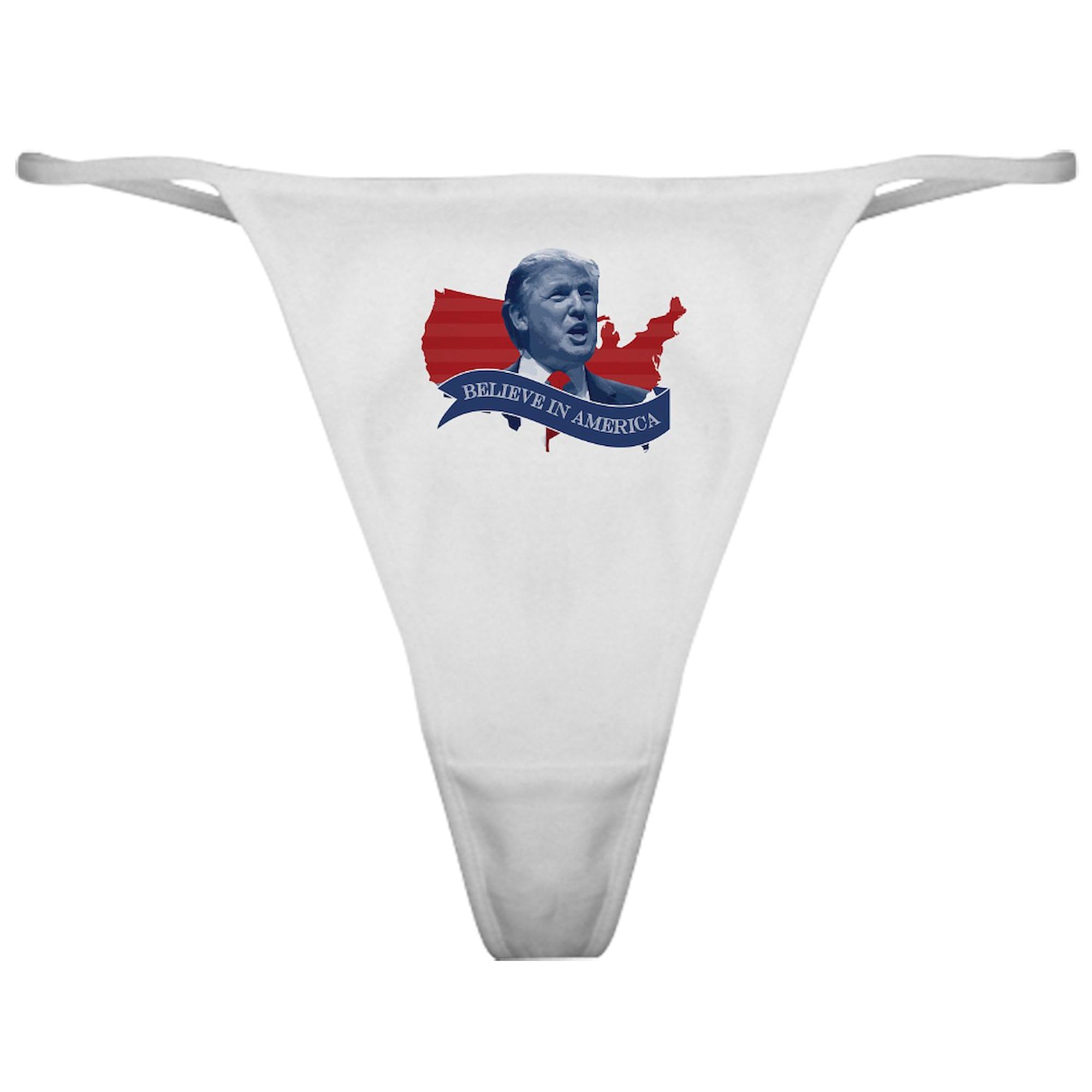 Believe In America Donald Trump Women's Thong Underwear - Comfortable & Patriotic Panties for Everyday Wear & Political Events