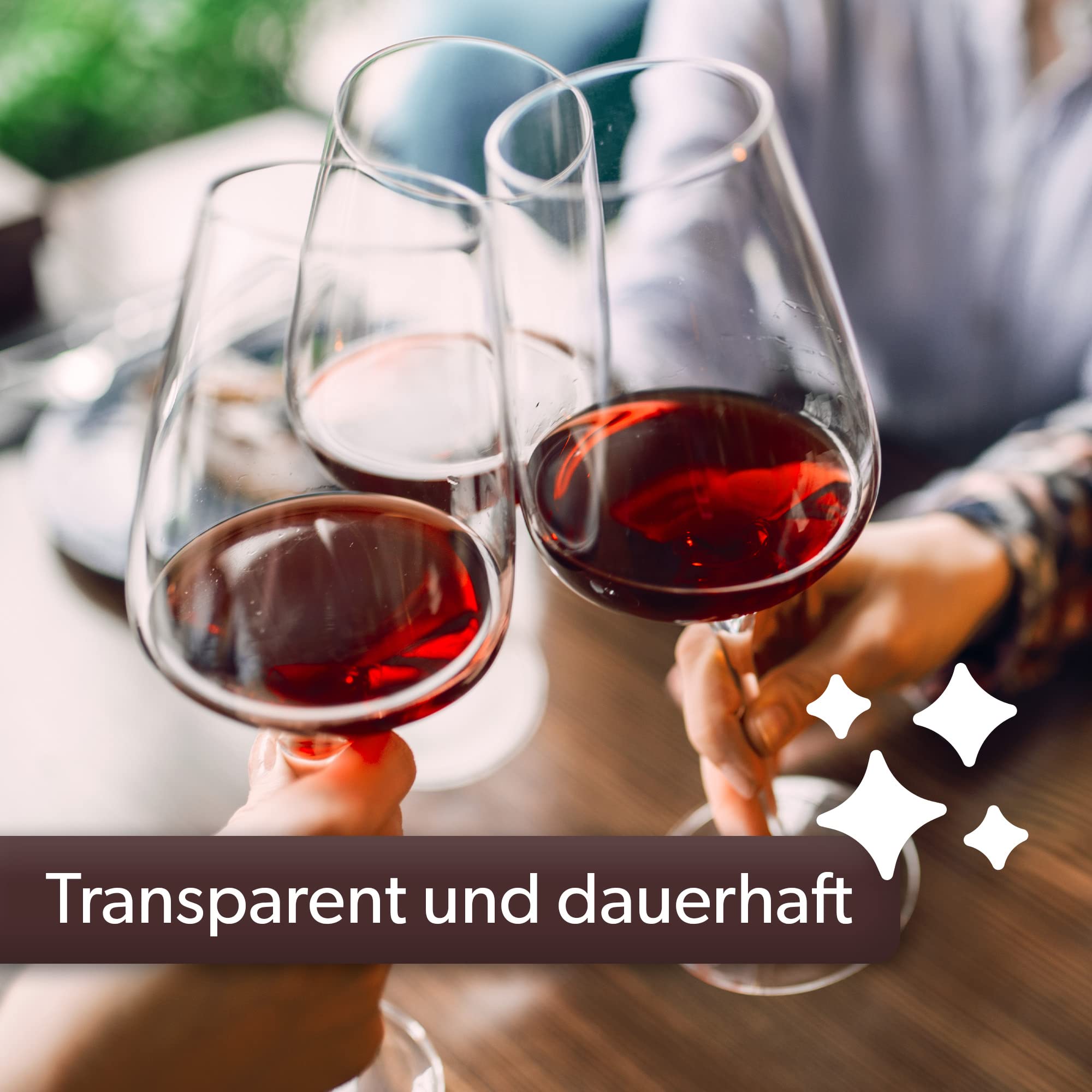 Premium Titanium Crystal Red Wine Glasses - Set of 6 (450ml) Large High Stemmed Elegant Glassware for Wedding, Birthday & Dinner Parties - Perfect for Cabernet, Merlot & Fine Wines
