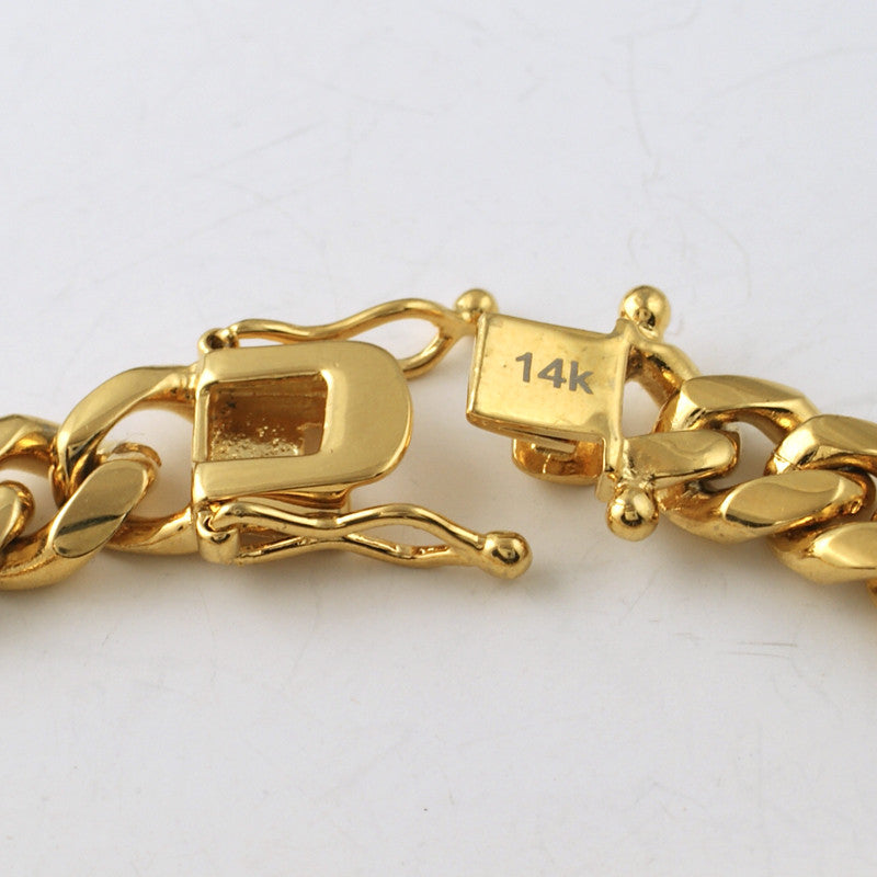 8mm 14K Gold IP Premium Miami Cuban Chain for Men - Luxury Hip Hop Jewelry for Necklace & Layering - Perfect for Gifts, Parties, and Everyday Wear