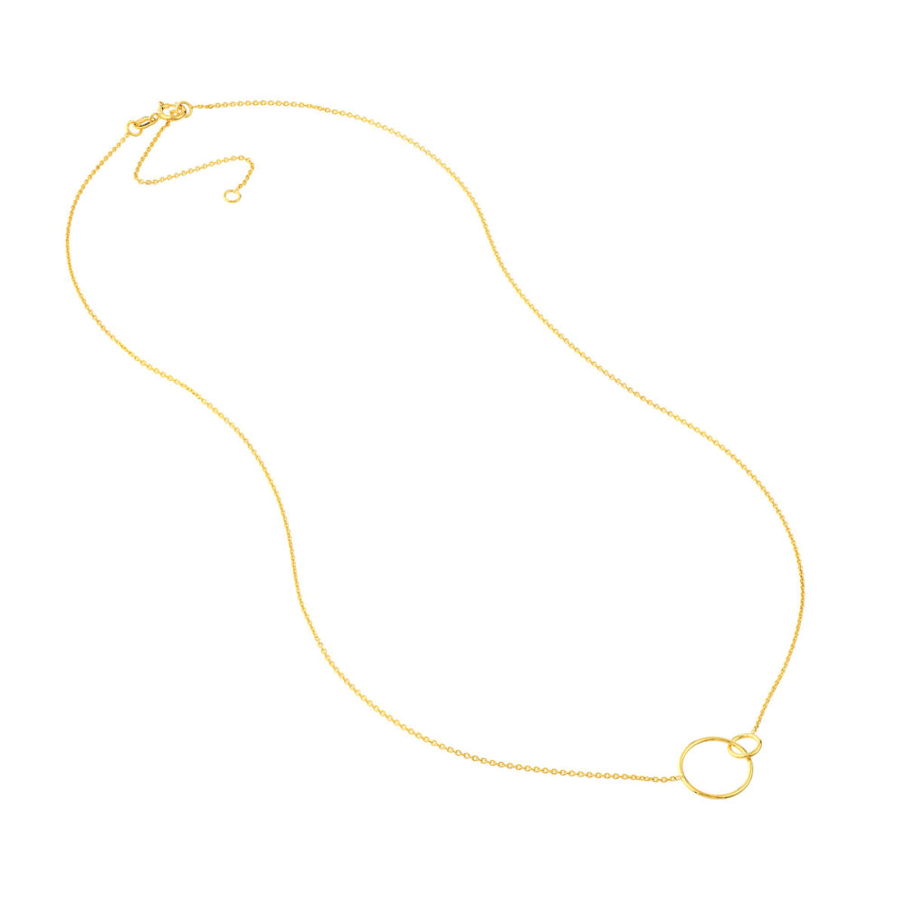 14K Gold Interlocking Circles Necklace for Women - Elegant Layering Jewelry Gift for Anniversary, Birthday & Valentine's Day - Perfect for Everyday Wear & Special Occasions