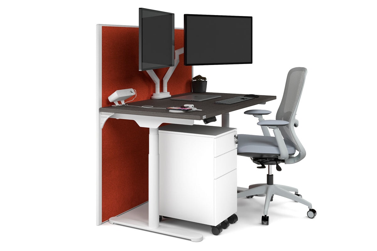 Flexi Premium Height Adjustable Single Workstation Desk - 1200L x 700W - Ergonomic Standing Desk for Home Office & Workspace