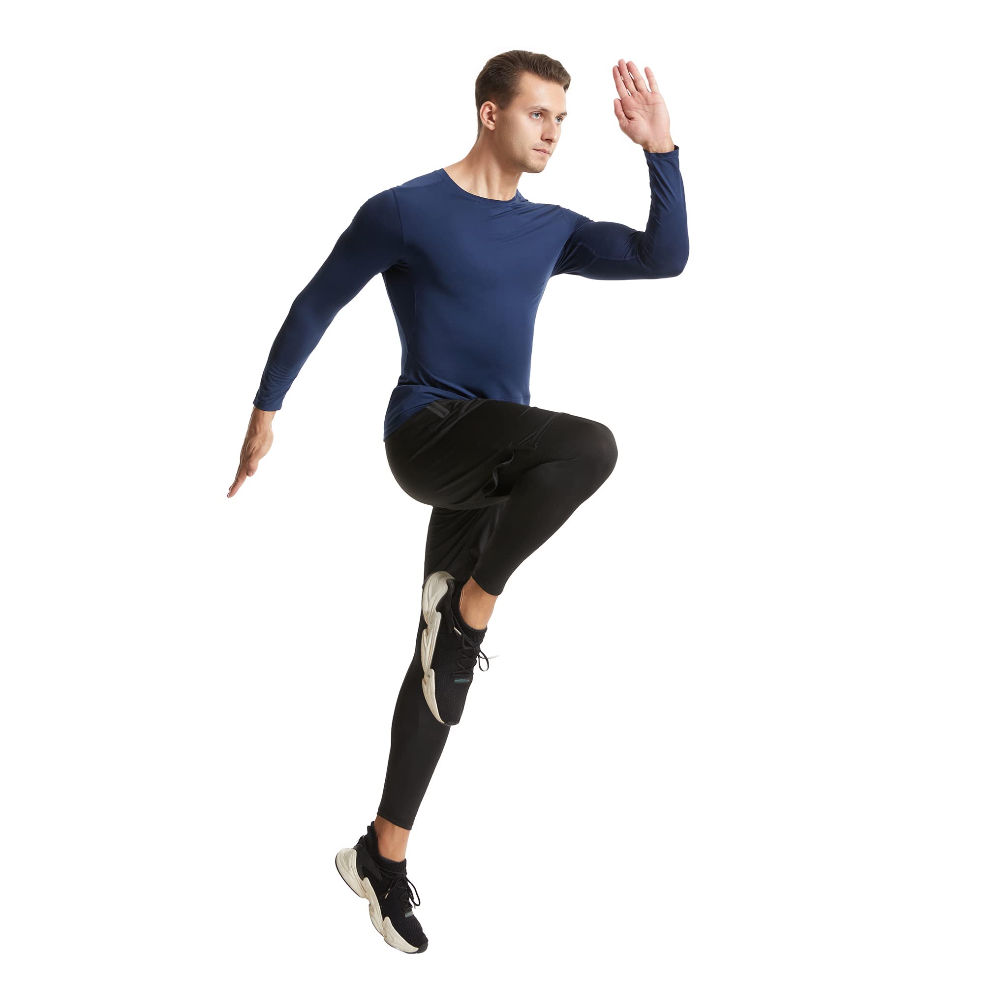 Tancefair 5-Piece Men's Workout Set - Compression Pants, Short & Long Sleeve Shirts, Jacket - Gym, Running, Fitness Training Outfit for Men