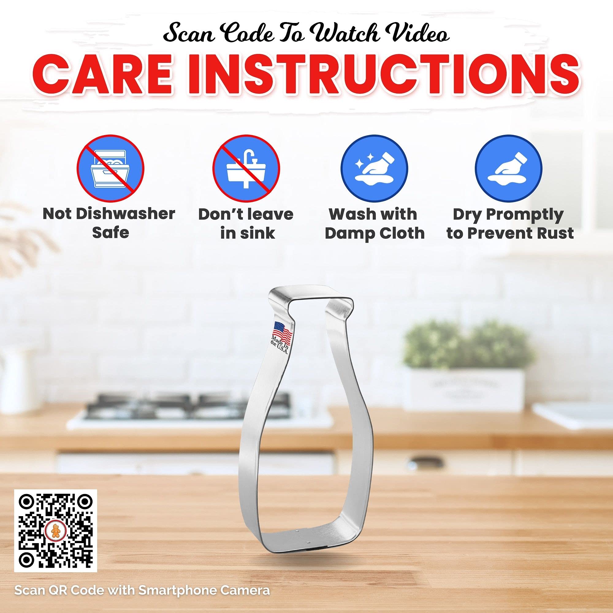 Premium 4.5 Inch Milk Bottle Cookie Cutter - Stainless Steel Baking Tool for Cookies, Pastries & Fondant - USA Made - Perfect for Christmas, Birthday Parties & DIY Baking Gifts