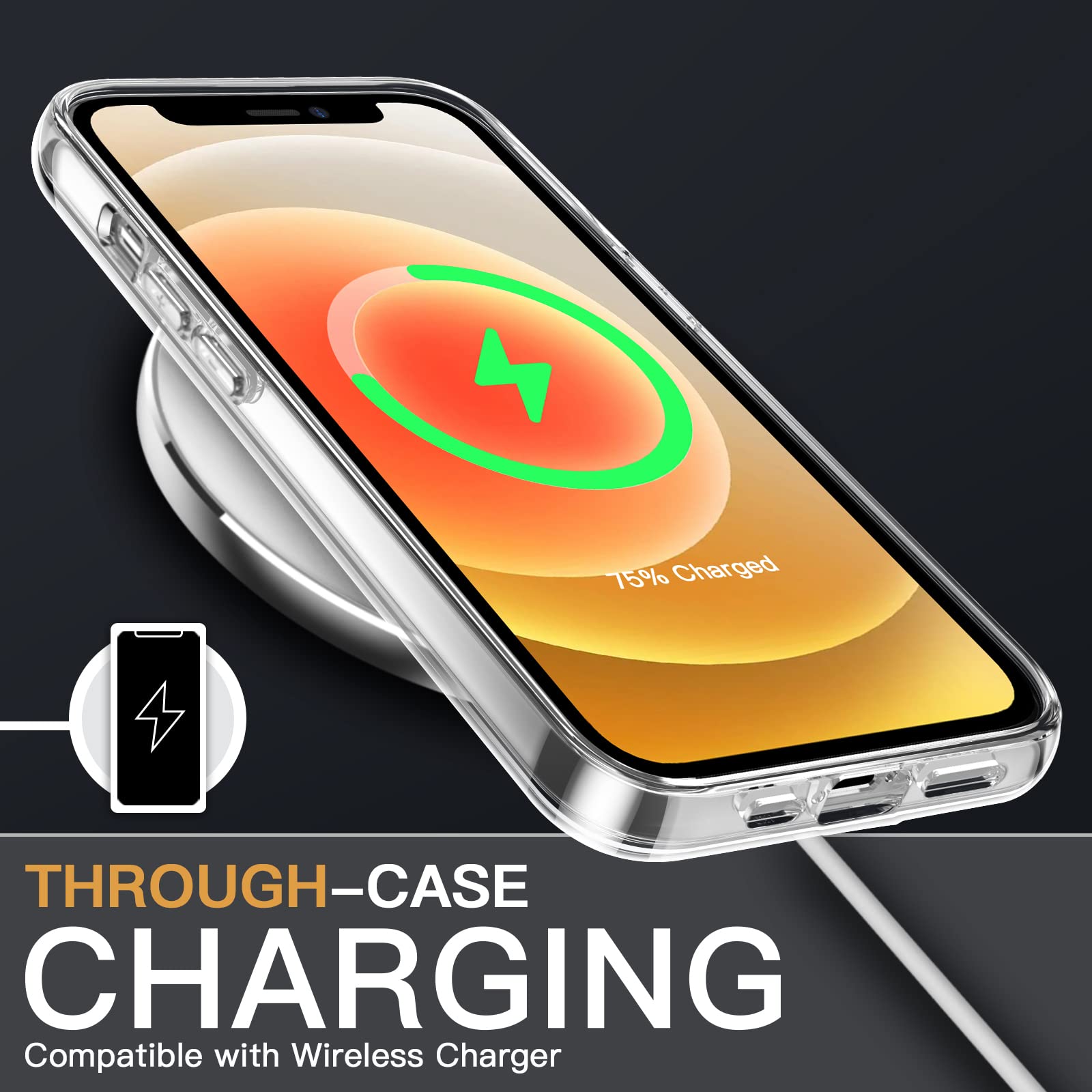 JETech 5-in-1 Protective Case for iPhone 12 Mini 5.4-Inch - Clear Shockproof Phone Cover with 2-Pack Tempered Glass Screen Protectors & 2-Pack Camera Lens Protectors | Non-Yellowing Full Coverage Design for Everyday Use, Travel & Outdoor Activities
