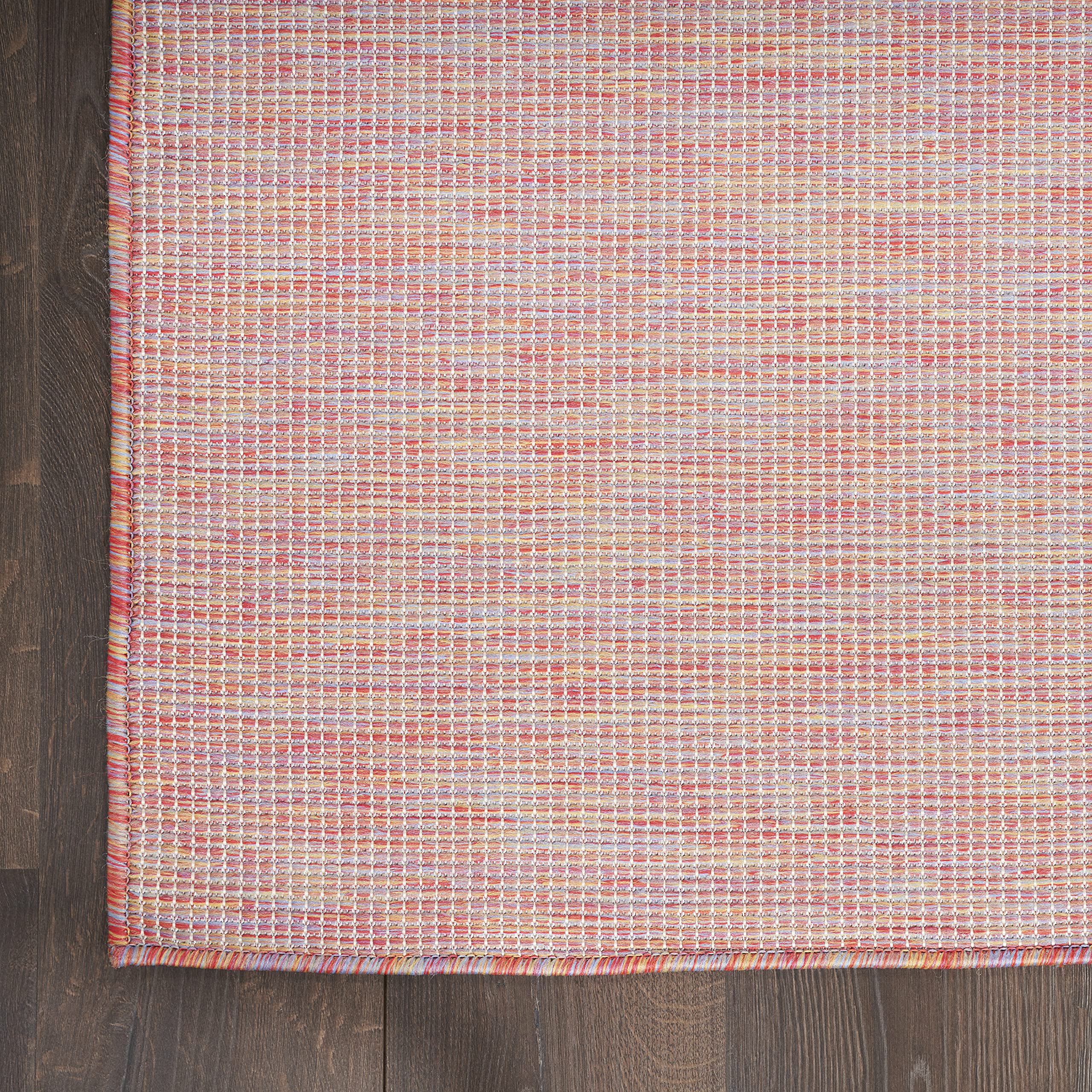 Nourison Positano 8' Round Indoor/Outdoor Area Rug - Rainbow Design, Easy to Clean, Non-Shedding - Perfect for Bedroom, Living Room, Dining Room, Backyard, Deck & Patio Use