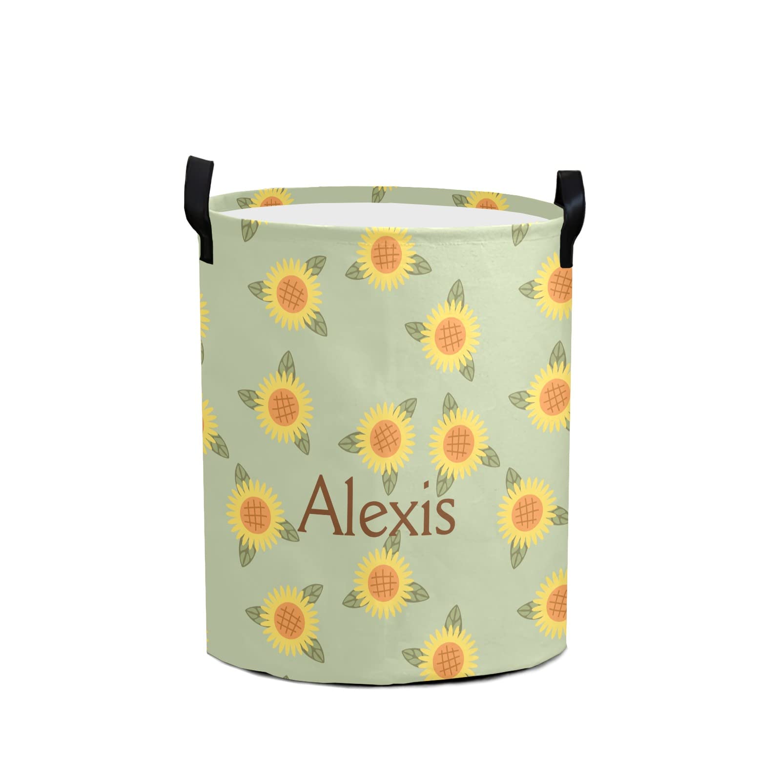 Personalized Sunflower Laundry Hamper - Custom Name Storage Basket with Handles for Bathroom, Bedroom & Living Room - Perfect for Home Organization & Gift Giving