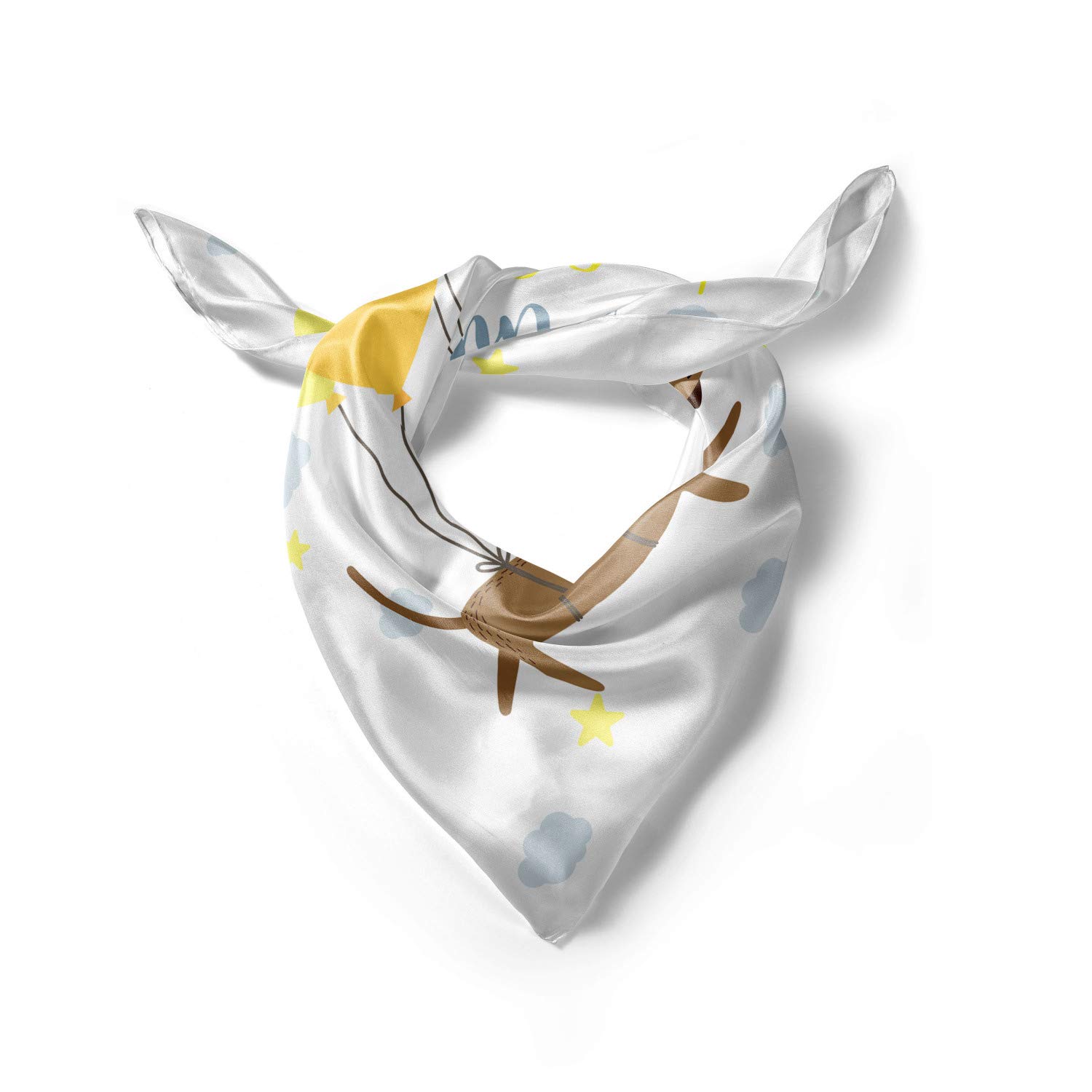 Ambesonne I Love You Headscarf - Cute Dogs & Balloons Print Hijab Scarf for Women - Perfect for Casual Wear, Parties & Special Occasions