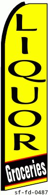 Feather Banner Flag Sign for Liquor Store & Groceries - Outdoor Advertising