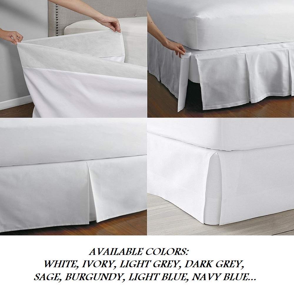 Premium Twin Size Daybed Skirt - Tailored Pleated Design with Split Corners, Brushed Microfiber Fabric, 3-Side Coverage (39