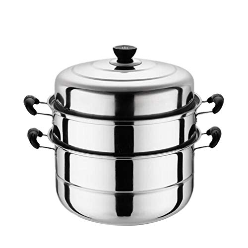 GANFANREN 3-Layer Stainless Steel Steamer Pot - Thick Soup Pot with Lid for Induction Cooker & Gas Stove - Perfect for Steaming Vegetables, Dumplings & Seafood at Home