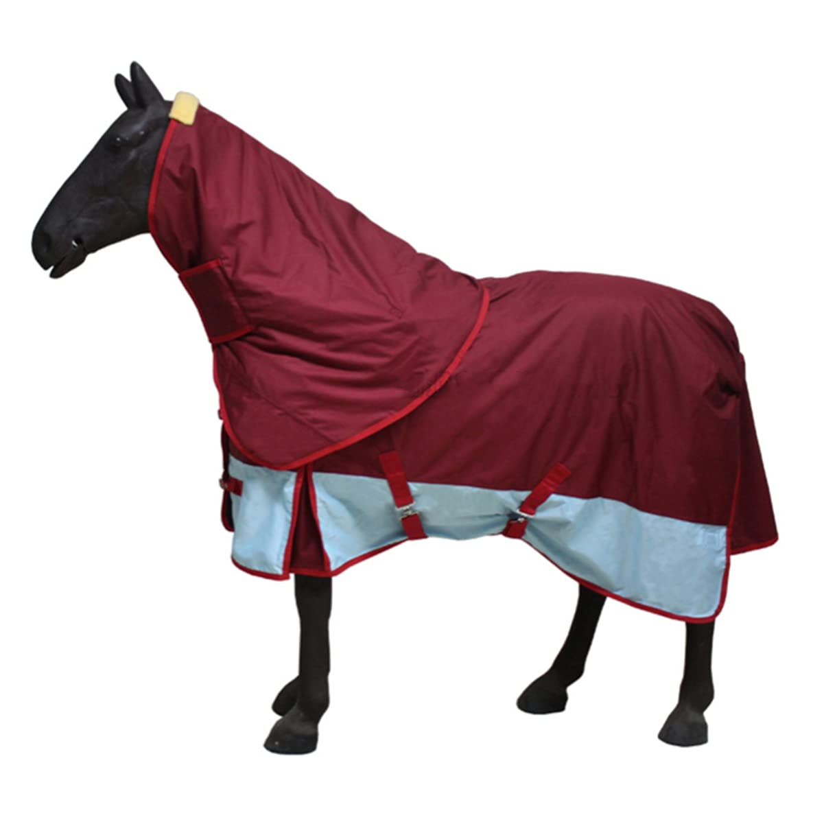 GAX Waterproof & Removable Winter Horse Sheet Rug - Multi-Size Fly Blanket for Outdoor Warmth - Equestrian Equipment (Red, 4.1ft) - Ideal for Cold Weather Riding & Stable Protection