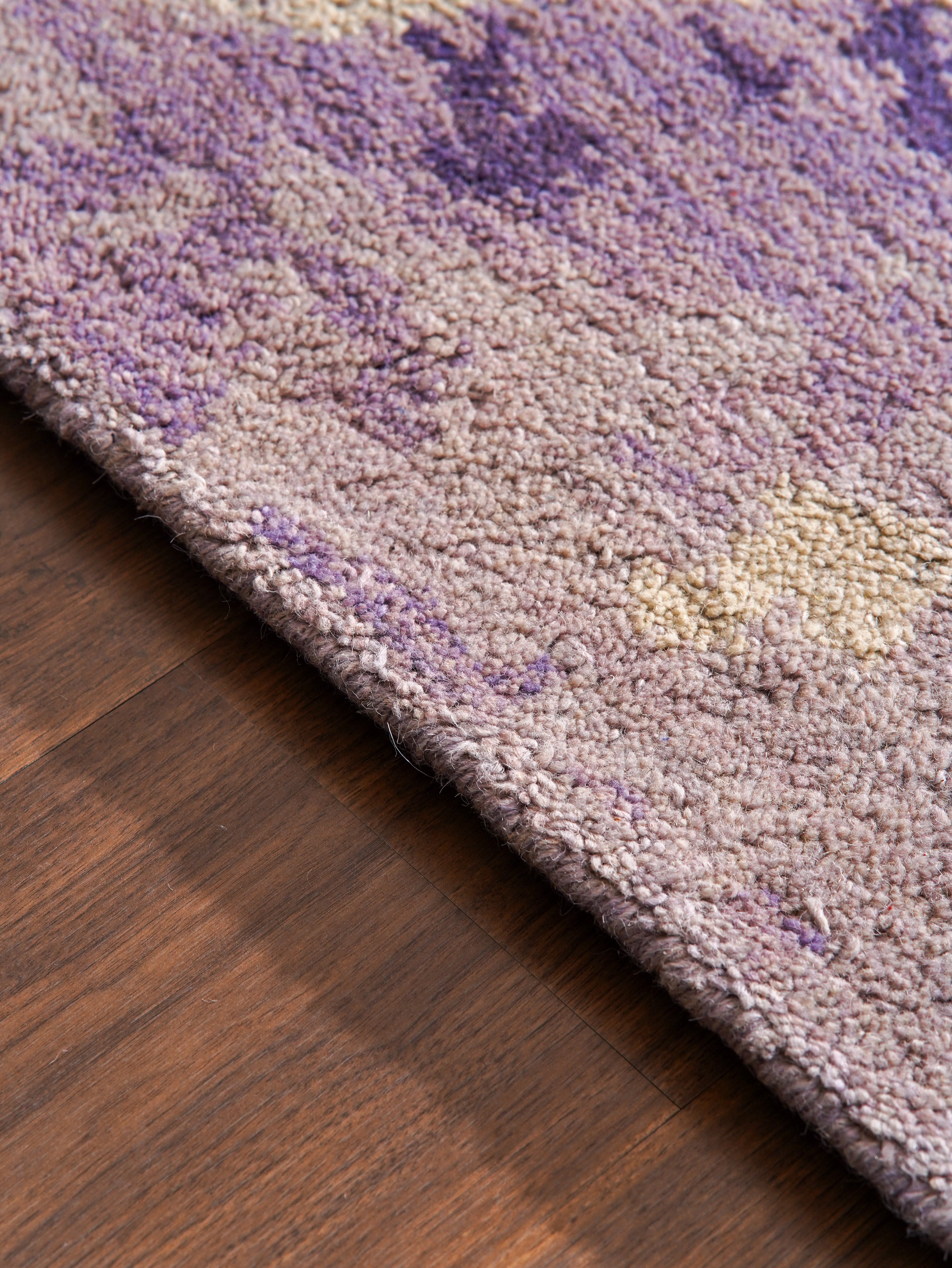 Handmade Solitude Hand Knotted Wool Rug - Bohemian Style Area Rug for Living Room, Bedroom & Home Decor