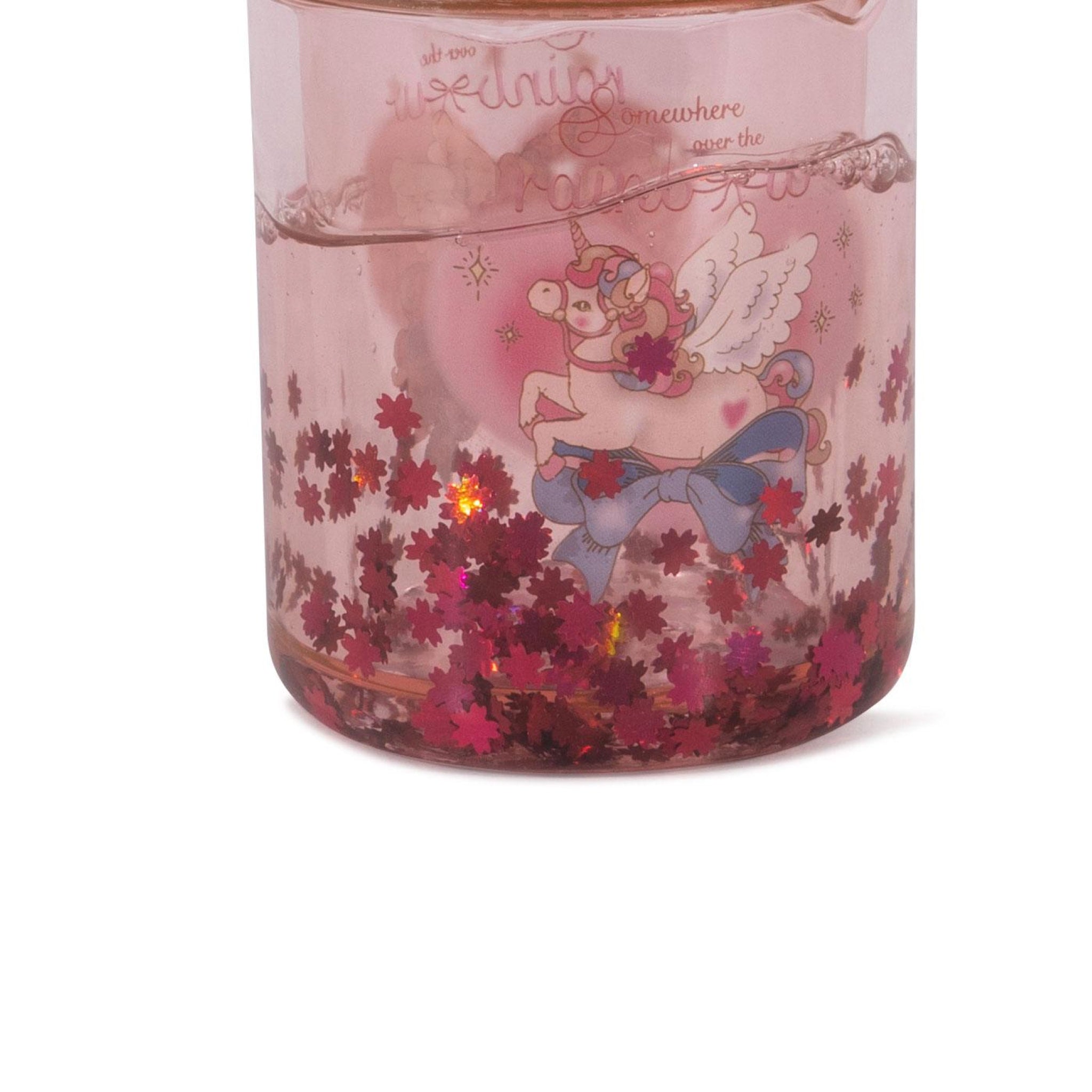 KONGES SLØJD Kids Glitter Cups - Rainbow Color (Set of 2) | Reusable Plastic Tumblers for Juice, Milk & Smoothies | Perfect for Birthday Parties, Picnics & School Lunches