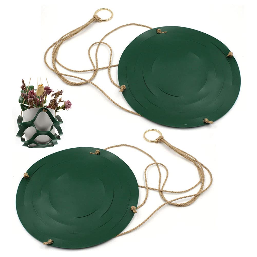 2 Pack Small Hanging Flower Pot Net Bags - Multi-Layered Leather Plant Hangers for Indoor Gardening, Home Decor & Wall Decorations - Perfect for Pothos, Ferns & Succulents in Living Room, Balcony or Patio
