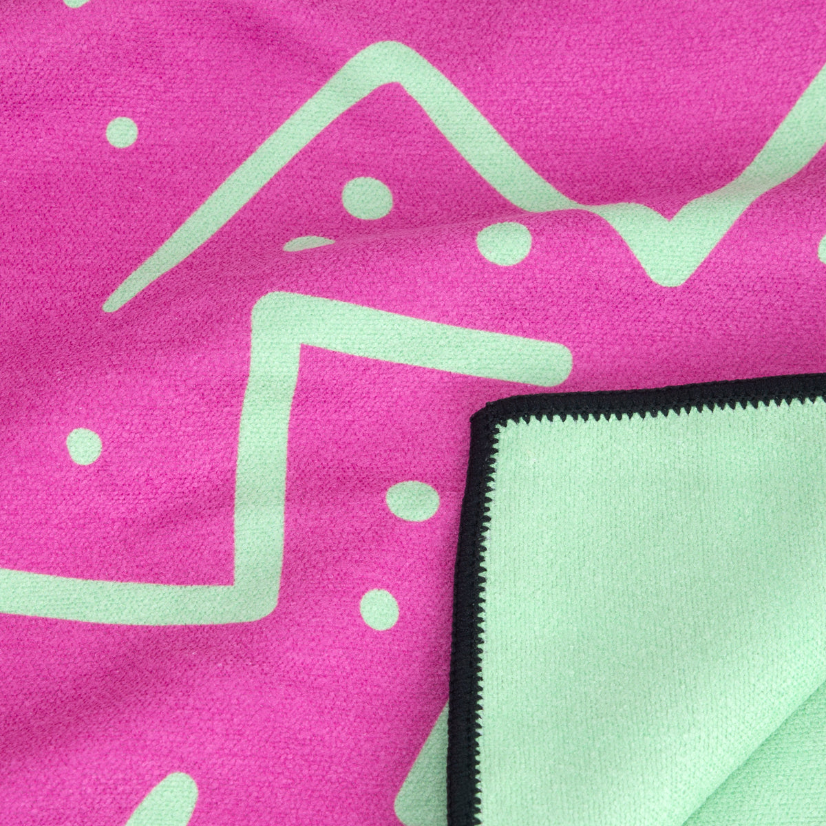 Adventure Towel - Quick Dry & Lightweight Travel Towel in Pink Zigzag Pattern | Perfect for Camping, Hiking, Beach & Yoga