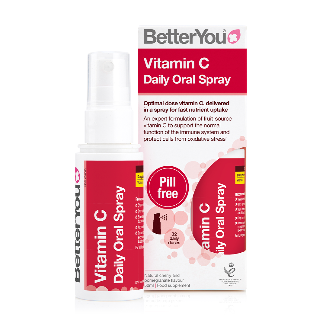 BetterYou Vitamin C Daily Oral Spray 50ml - Immune Support & Antioxidant Boost - Perfect for Travel, Work & On-the-Go Wellness
