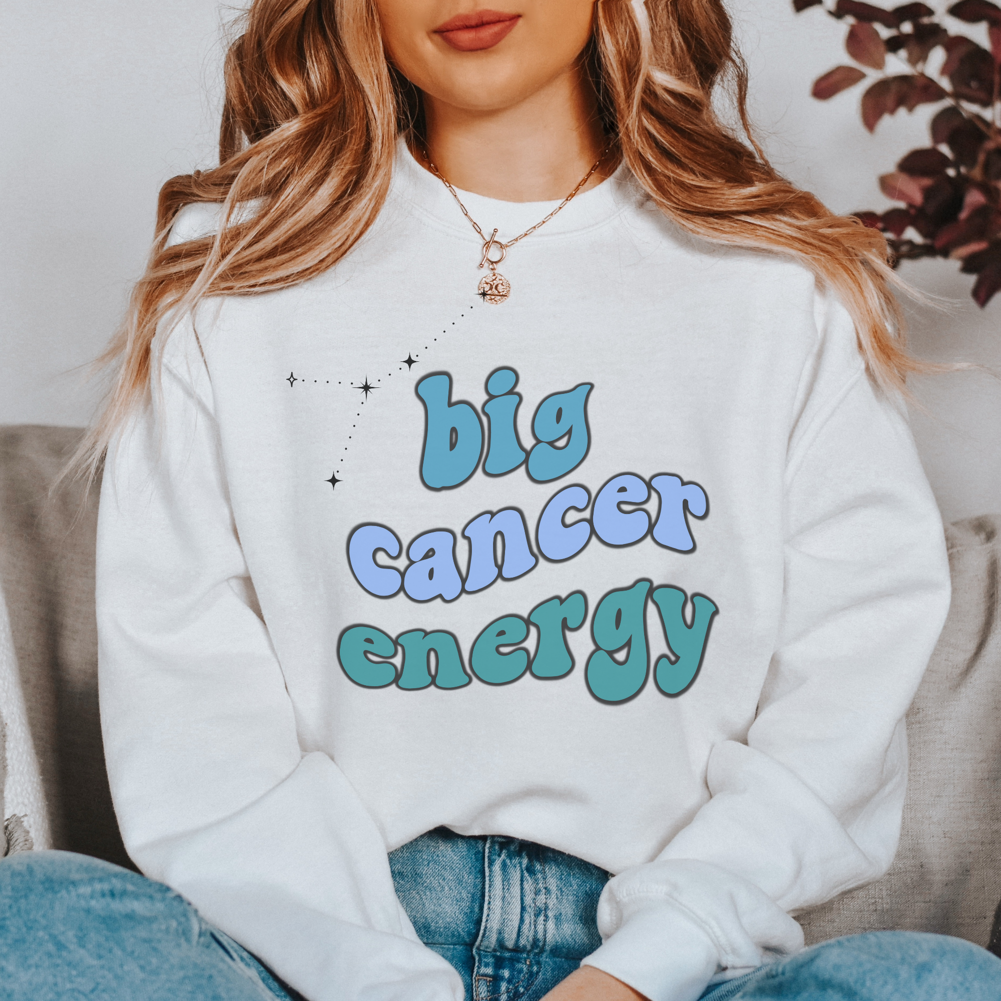 Cancer Zodiac Sweatshirt - Big Cancer Energy Hoodie for Women & Men - Perfect Gift for Astrology Lovers - Comfortable & Stylish for Daily Wear, Birthday Gifts, and Zodiac-Themed Events