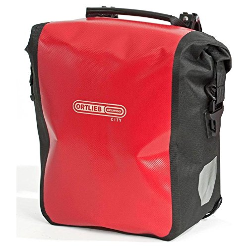 Ortlieb Sport Roller City Red Waterproof Bike Panniers - Cycling Commuter Bags for Urban & Touring Bikes | Perfect for Daily Commute, Grocery Shopping & Bike Travel