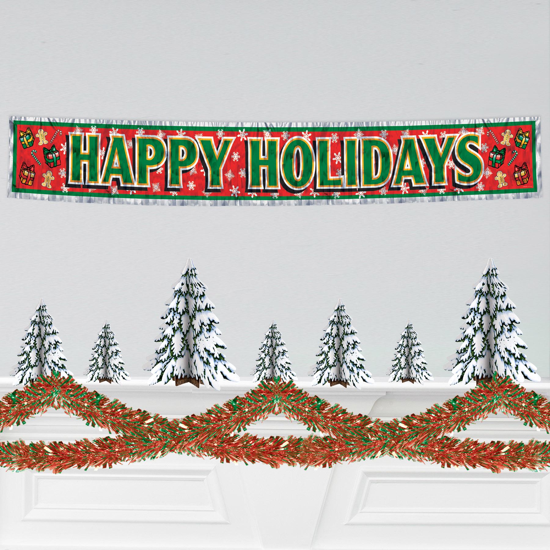 12 Pack Beistle Christmas 6-Ply Metallic Festooning Garland - Red & Green Holiday Decor for Tree, Mantel & Party Decoration