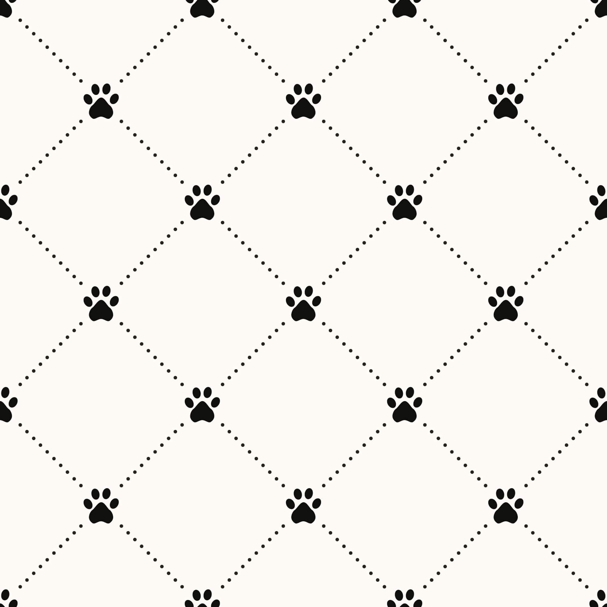 Black and White Dog Pattern Peel and Stick Removable Wallpaper - Self-Adhesive Pet Theme Decal for Nursery, Bedroom, or Living Room Decor