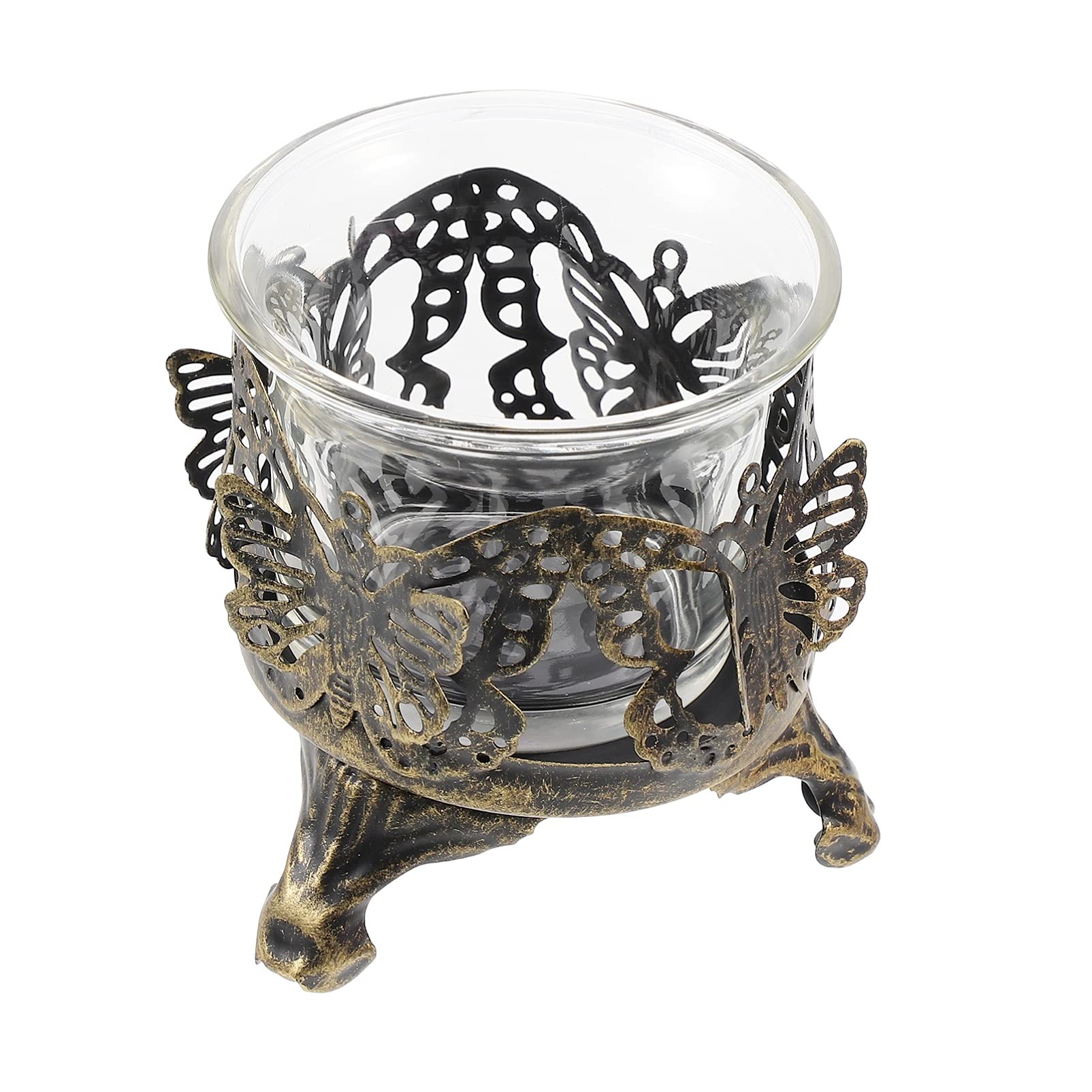 DOITOOL 12-Piece Farmhouse Candle Holder Set - Glass Tealight Candle Stands with Crystal LED Lights, Rustic Wedding Centerpiece Decor for Spa, Bridal, Aromatherapy, Garden, Home, Party & Outdoor Events