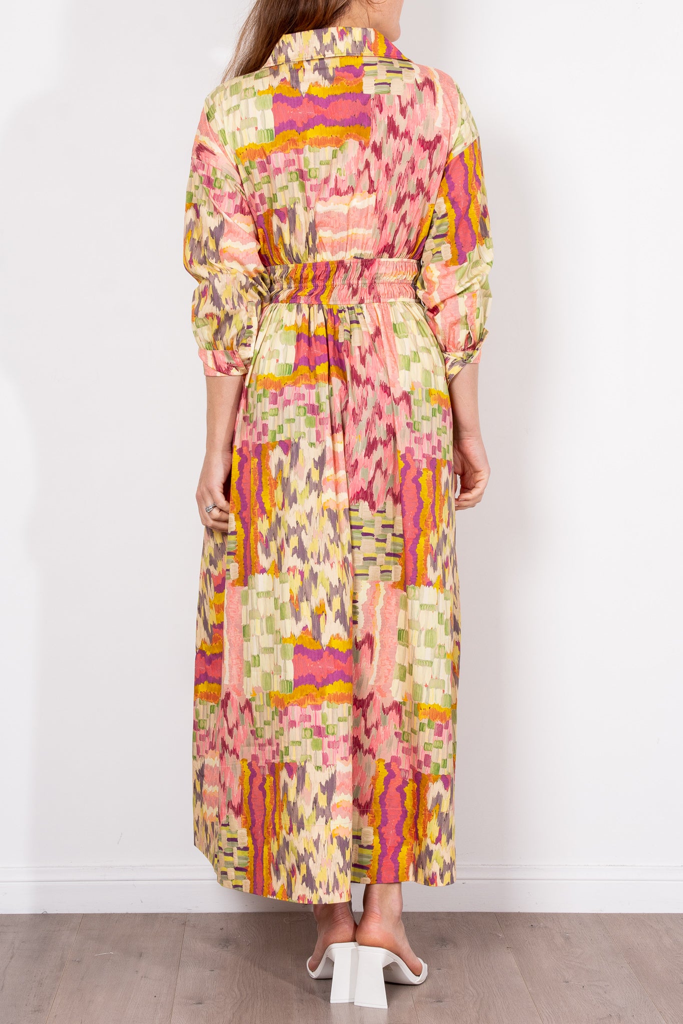 Kinney Emma Shirt Dress - Painterly Patchwork Floral Print Women's Casual Dress | Perfect for Spring Outfits, Brunch Dates & Summer Vacations