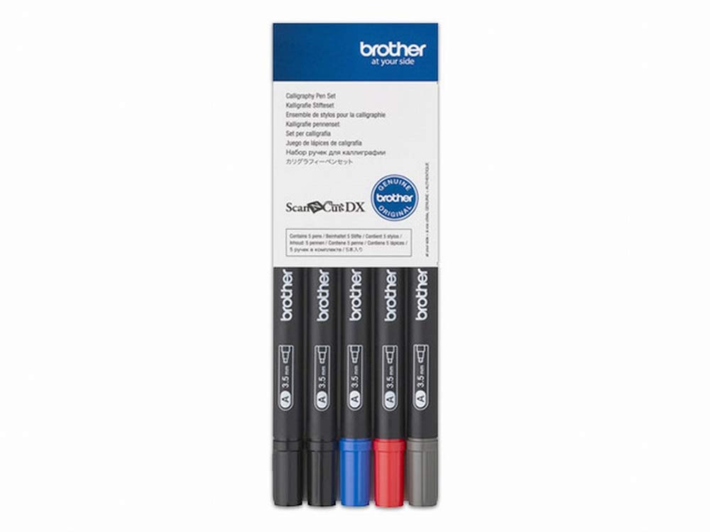 Brother Calligraphy Pen Set for ScanNCut DX Series - 5 Essential Pens Kit for Hand Lettering, DIY Crafts & Fabric Design
