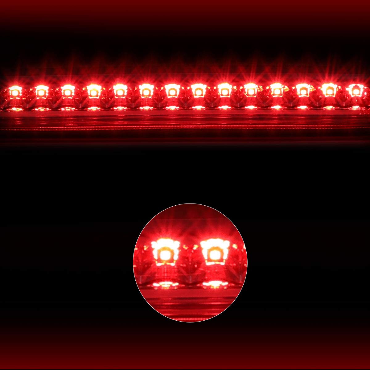 PM PERFORMOTOR Full LED Third Brake Light Compatible with Chevy Trailblazer/GMC Envoy 2002-2009 - Rear Stop Lamp Bar Chrome - Upgrade for Enhanced Safety & Style on SUV/Crossover Vehicles