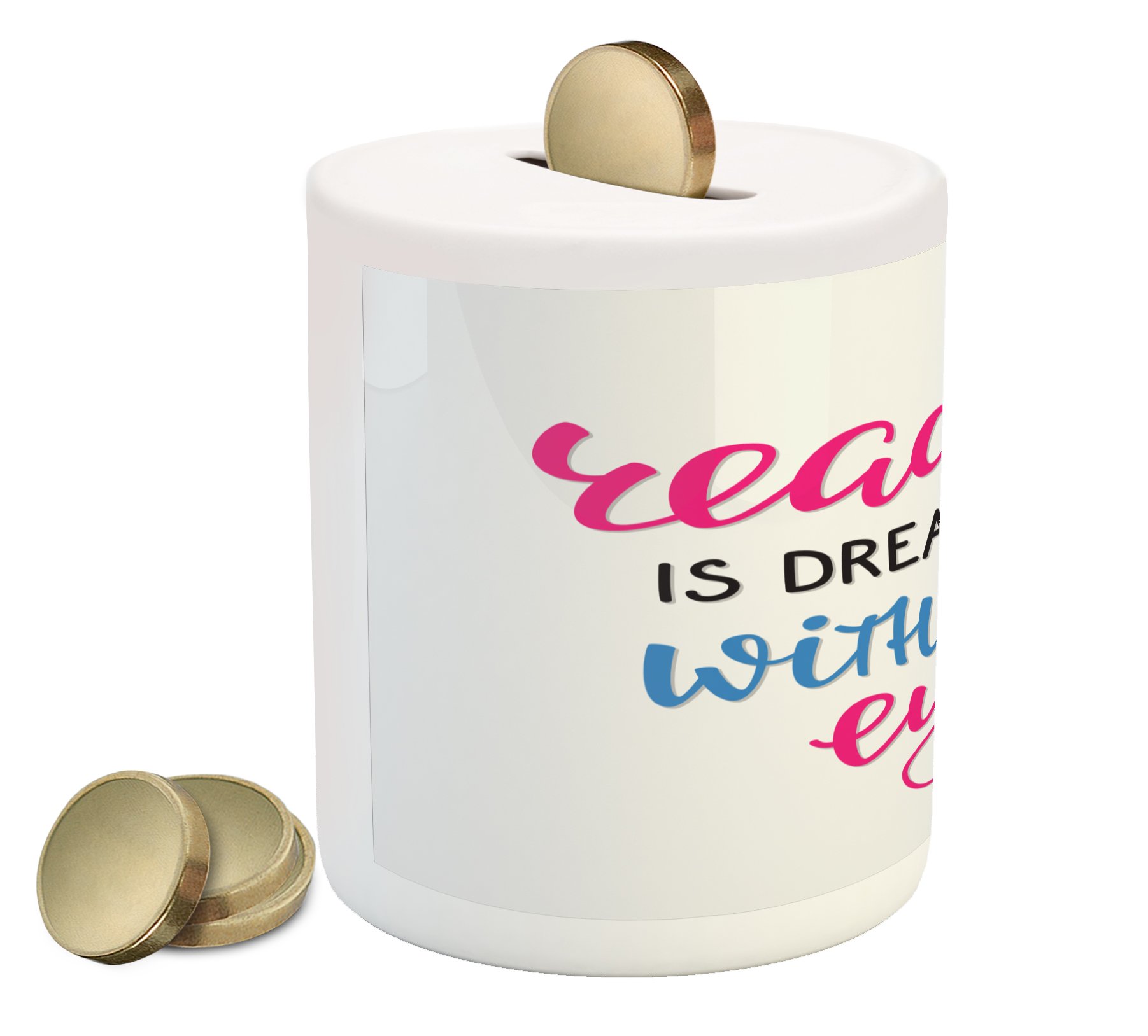 Ambesonne Ceramic Piggy Bank with 