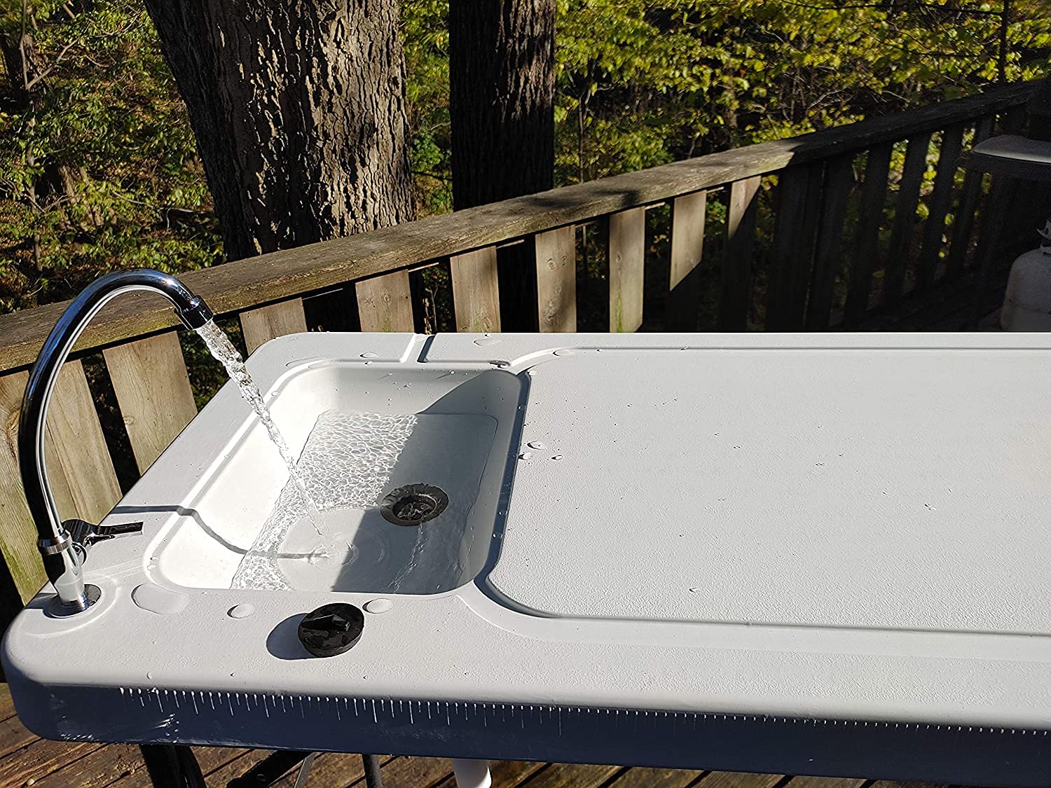 Portable Folding Fish Fillet Cutting Board Table with Built-in Sink & Faucet - Easy to Carry, Clean & Store | Perfect for Camping, Fishing Trips & Outdoor Cooking