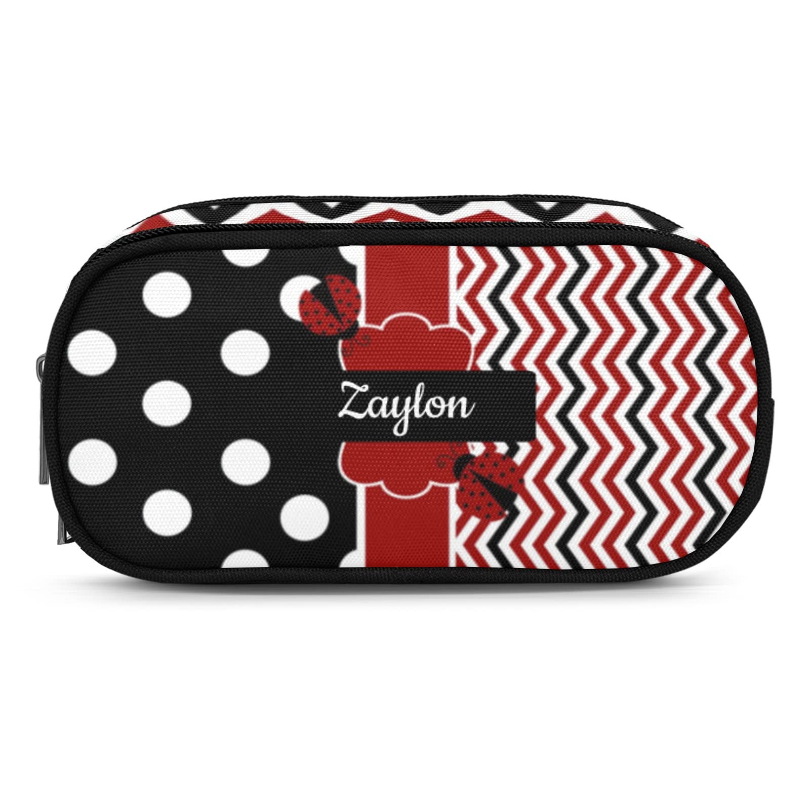 Custom Chevron Ladybirds Pencil Case for Kids - School & Office Use
