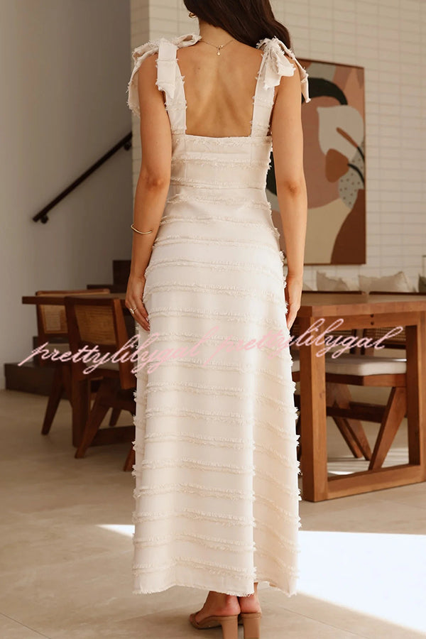 Elegant Solid Color V-Neck Lace-Up Maxi Dress for Women - Perfect for Vacation, Beach, and Summer Outings